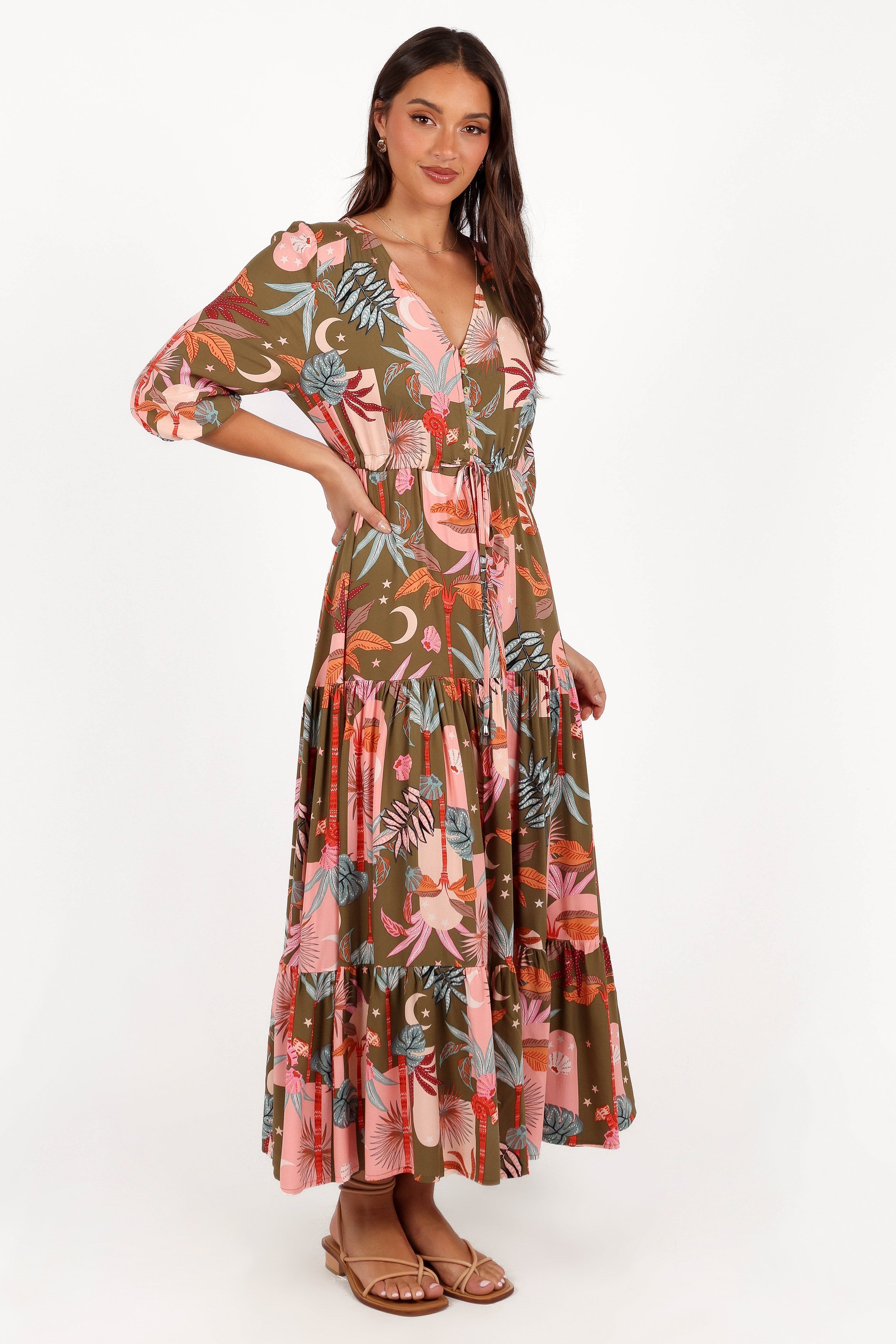 Petal and Pup USA DRESSES Kelda Dress - Green Multi