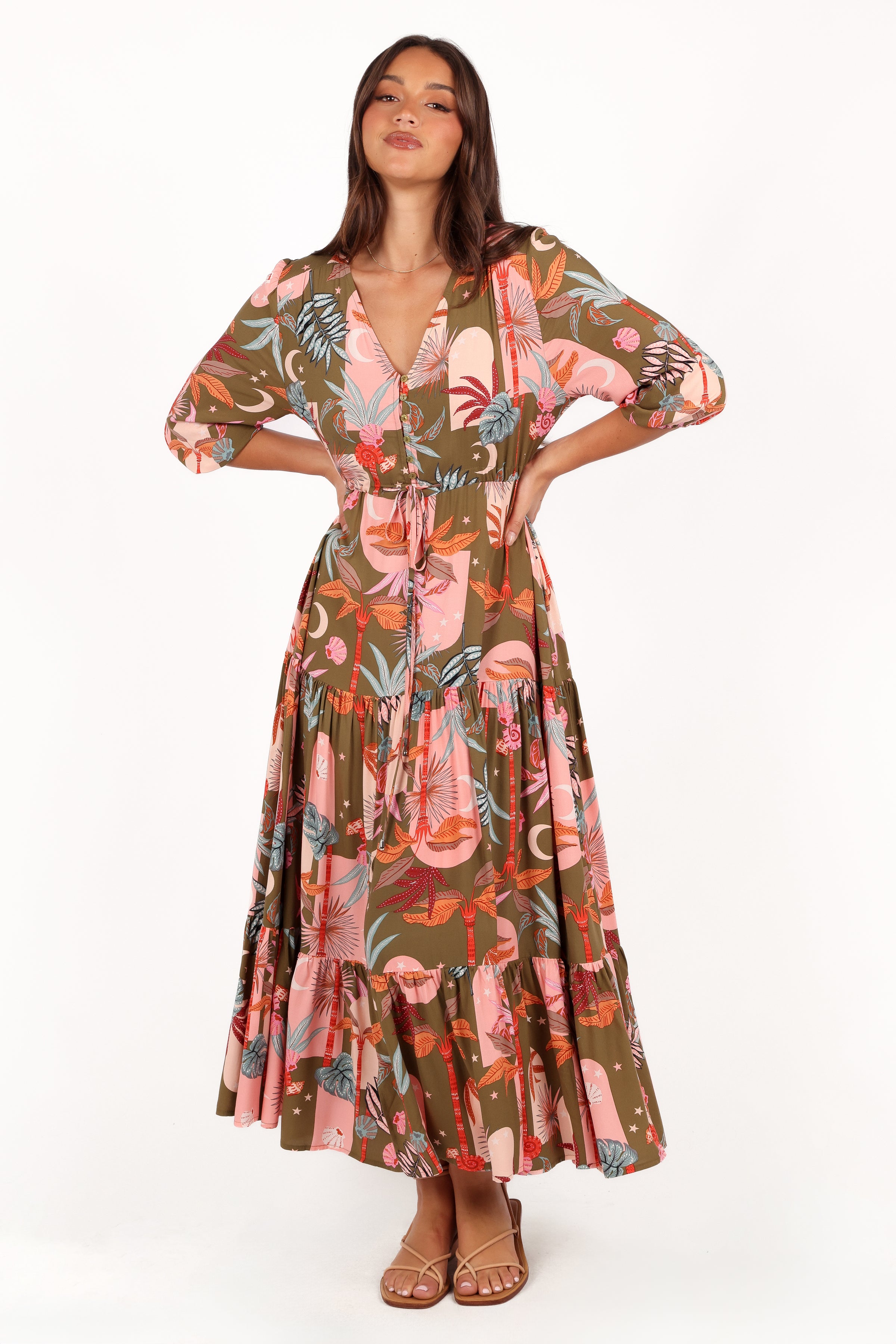 Petal and Pup USA DRESSES Kelda Dress - Green Multi