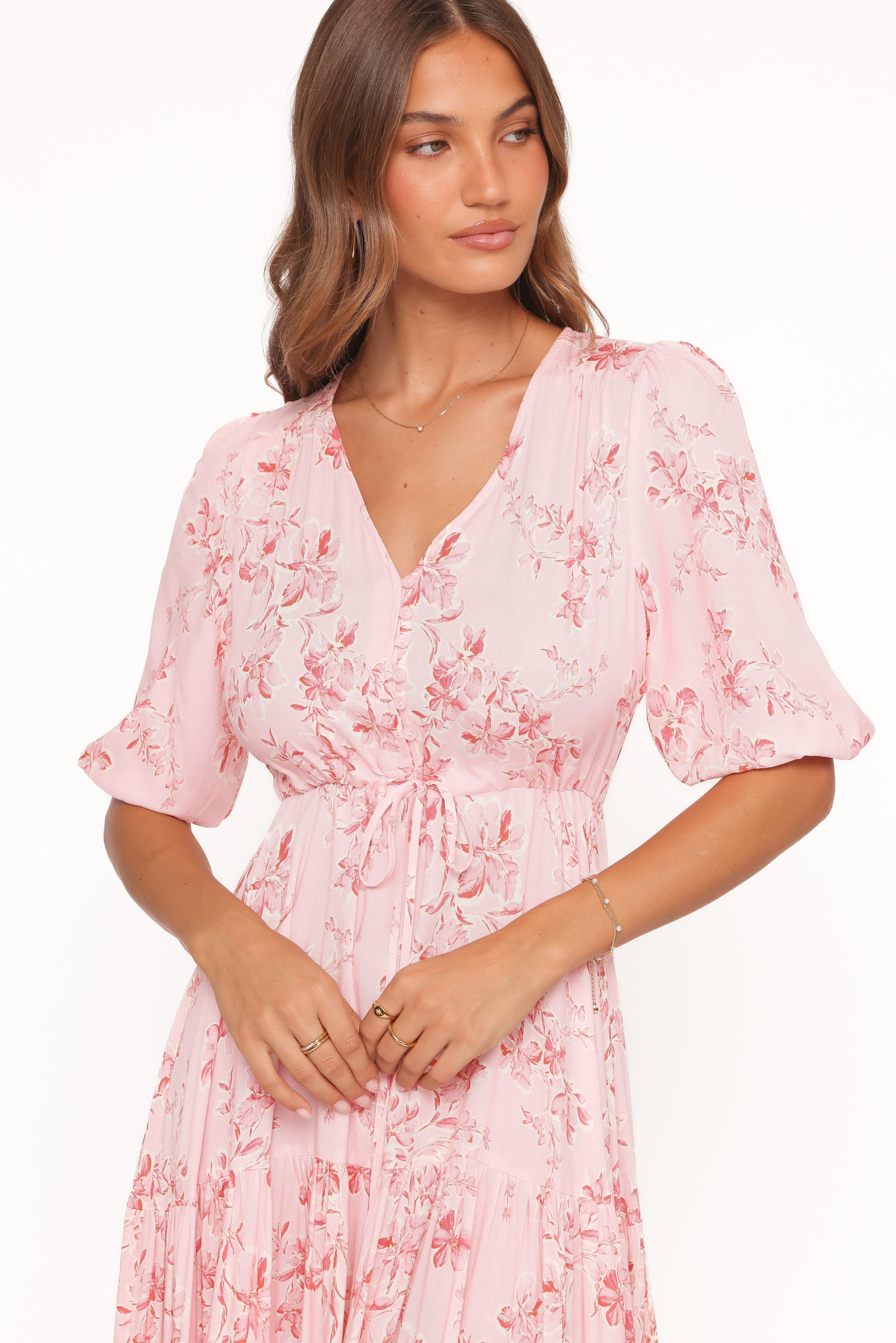 Petal and Pup USA DRESSES Kelda Dress - Rose Pink Floral