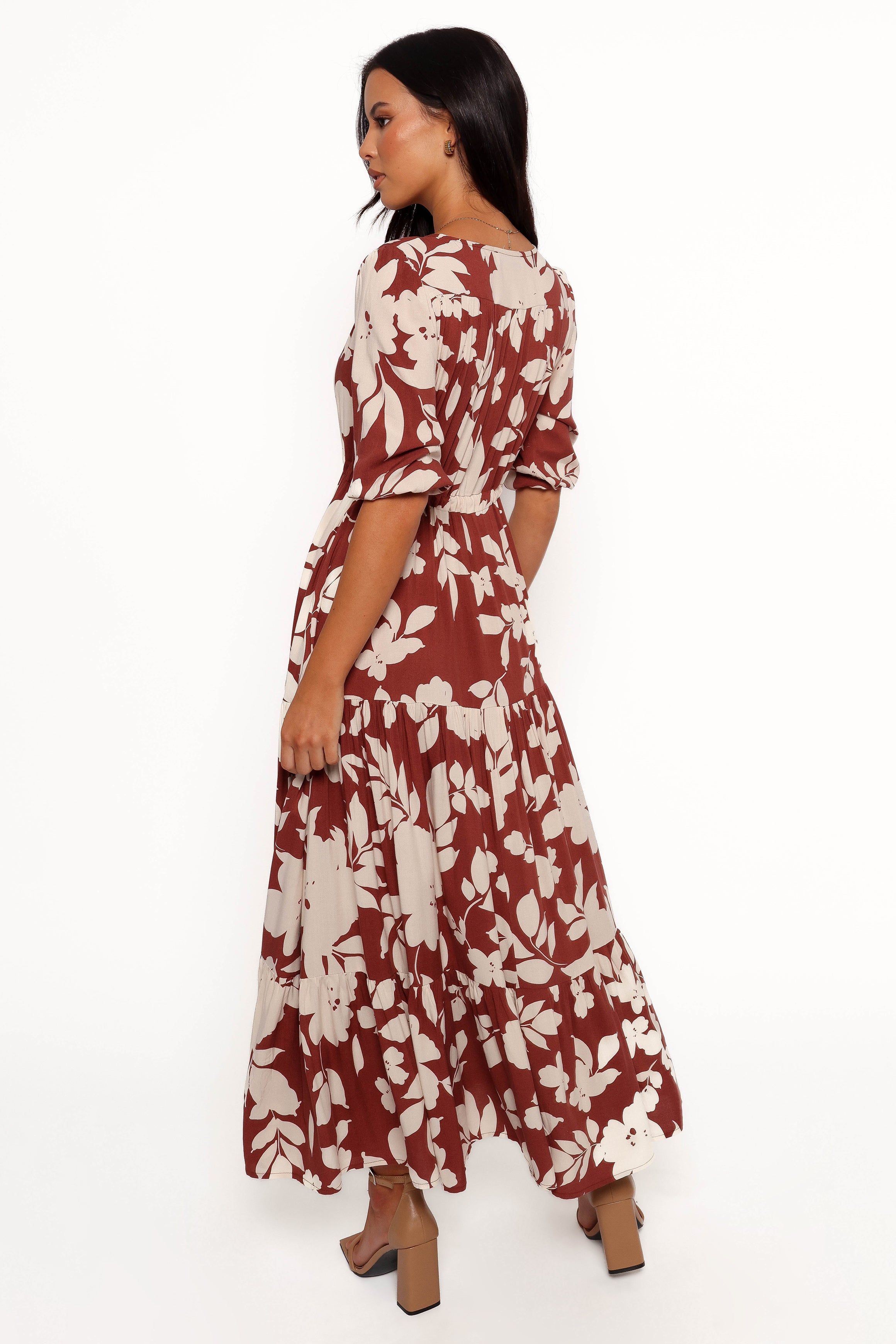 Petal and Pup USA DRESSES Kelda Dress - Rust Floral