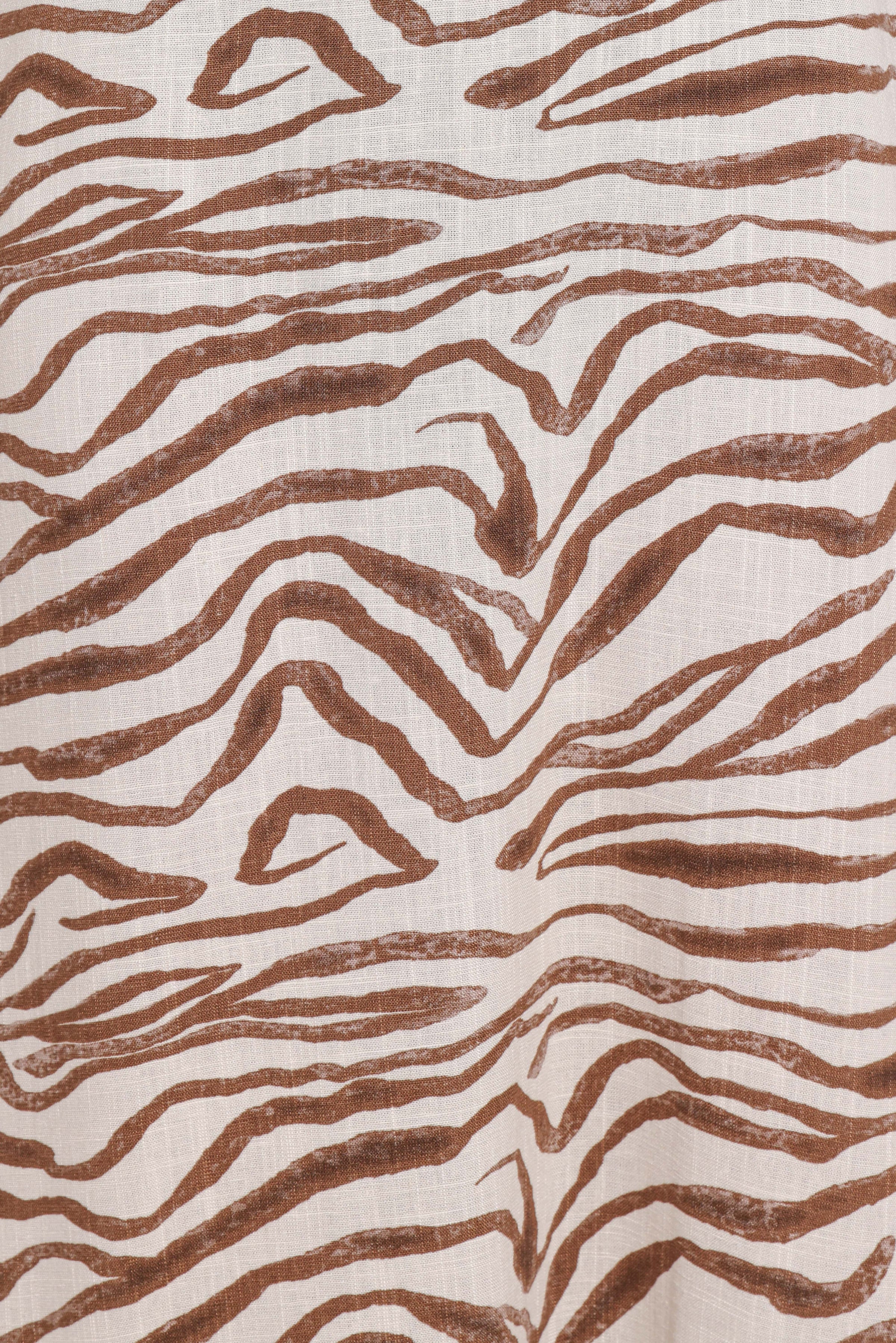Petal and Pup USA DRESSES Kelsie Midi Dress - Brown Zebra