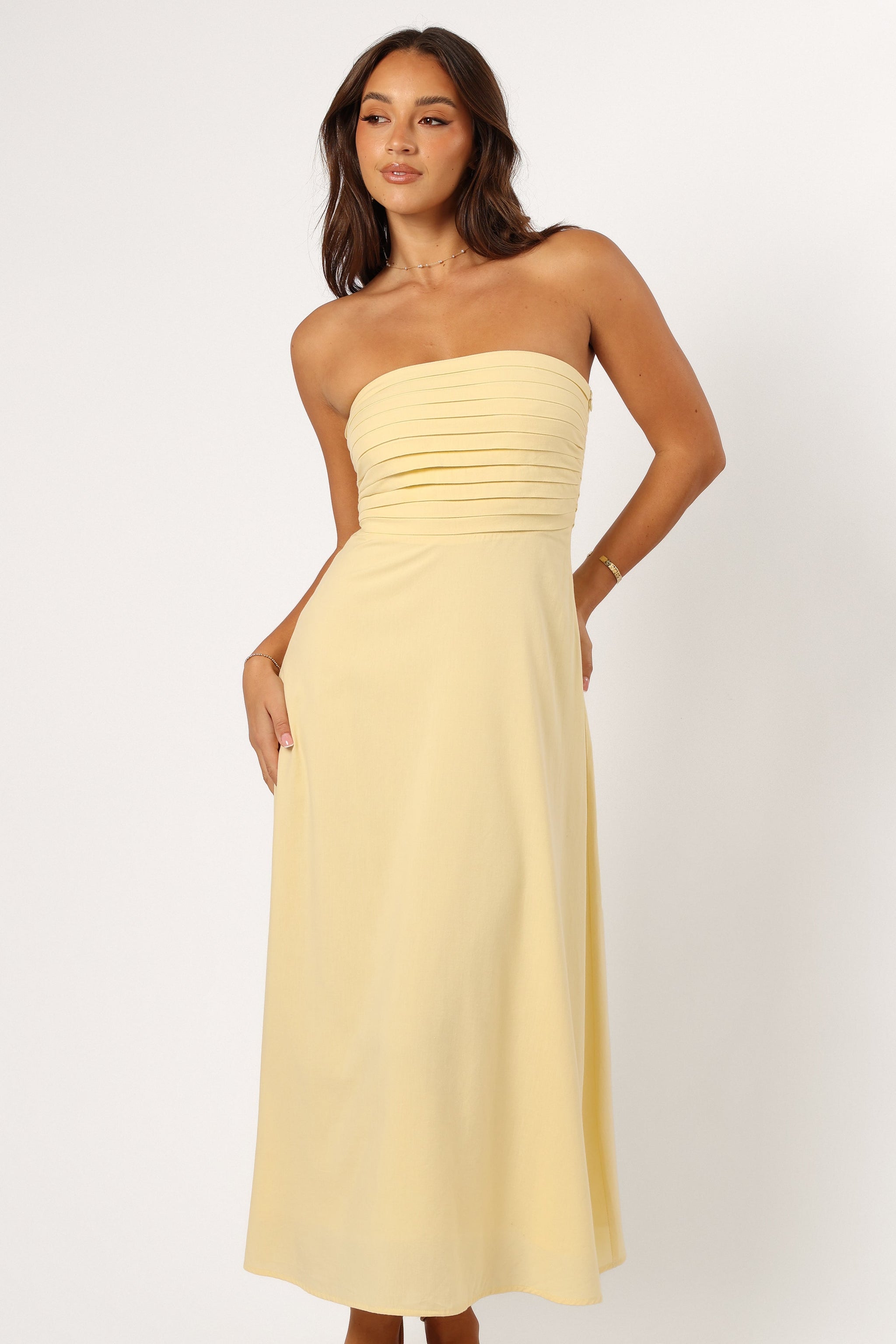 City Of Stars Strapless Maxi Dress Butter