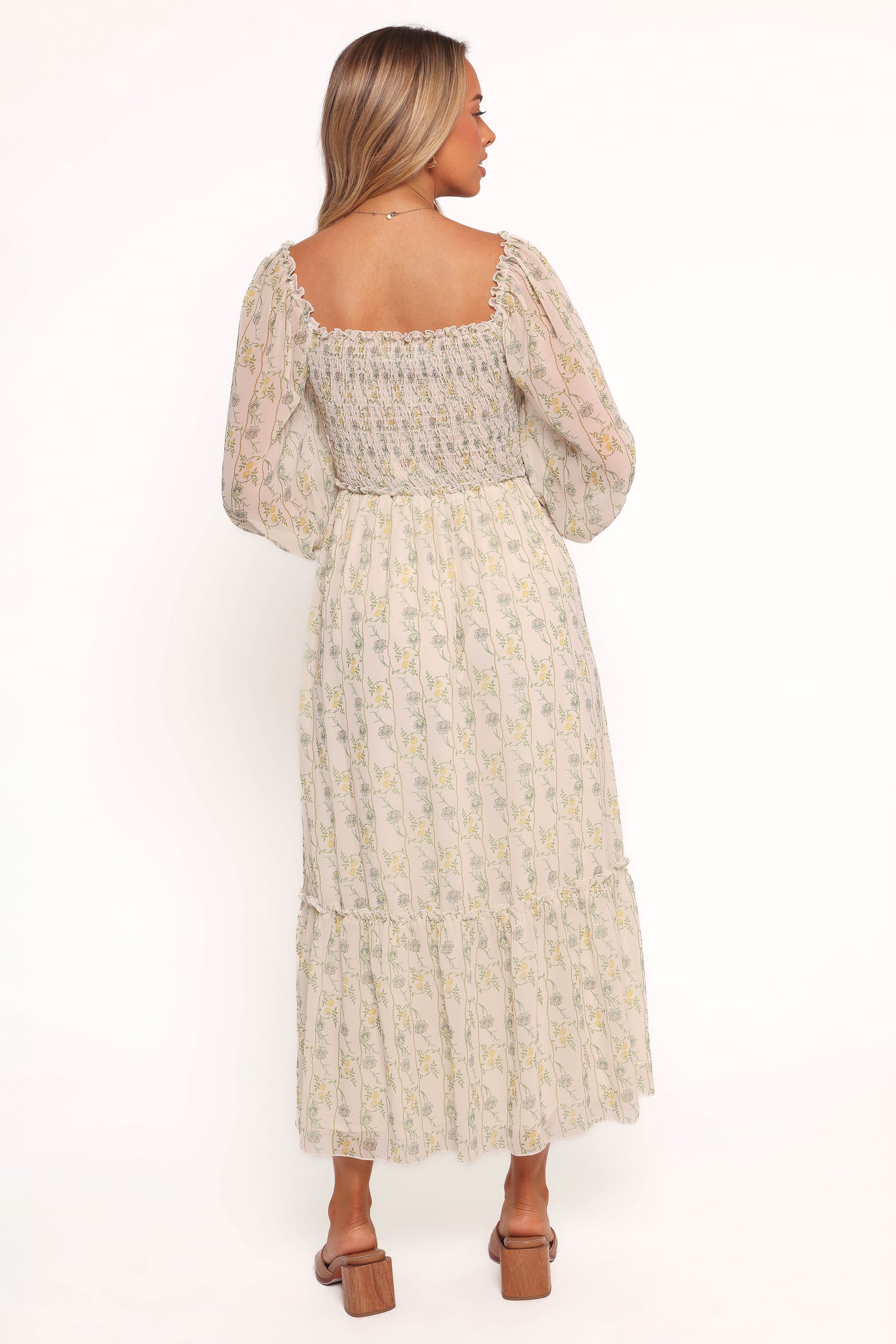 Petal and Pup USA DRESSES Keziah Long Sleeve Maxi Dress - Yellow Floral