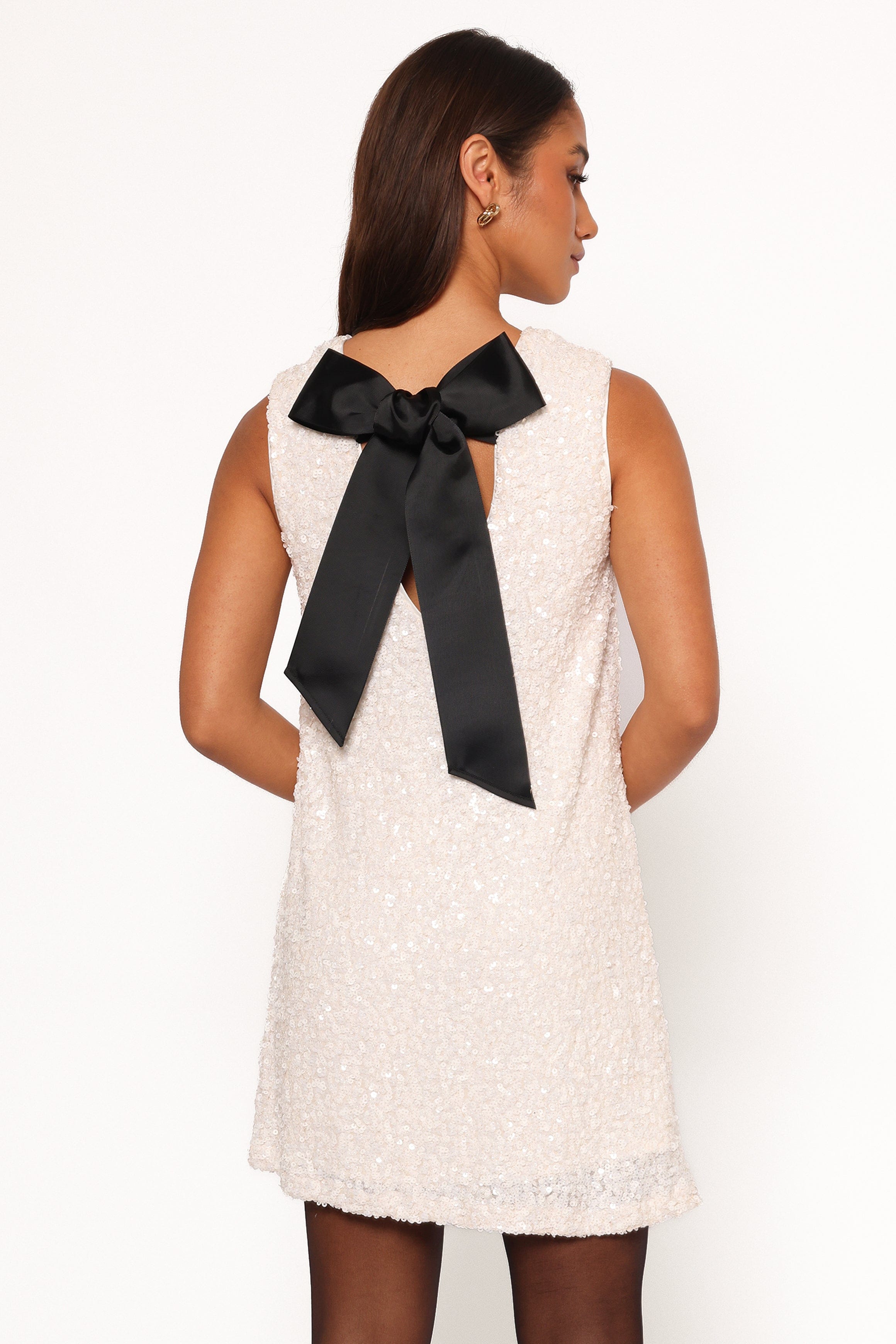 Petal and Pup USA DRESSES Kezie Sequin Mini Dress - Cream