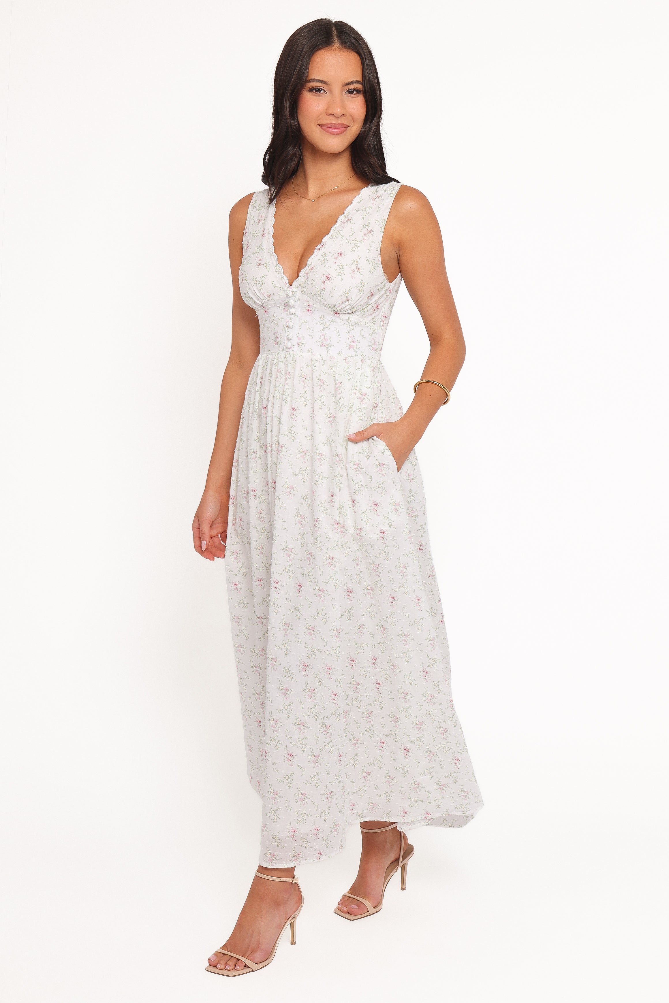 Petal and Pup USA DRESSES Kimlee Midi Dress - Garden Ditsy