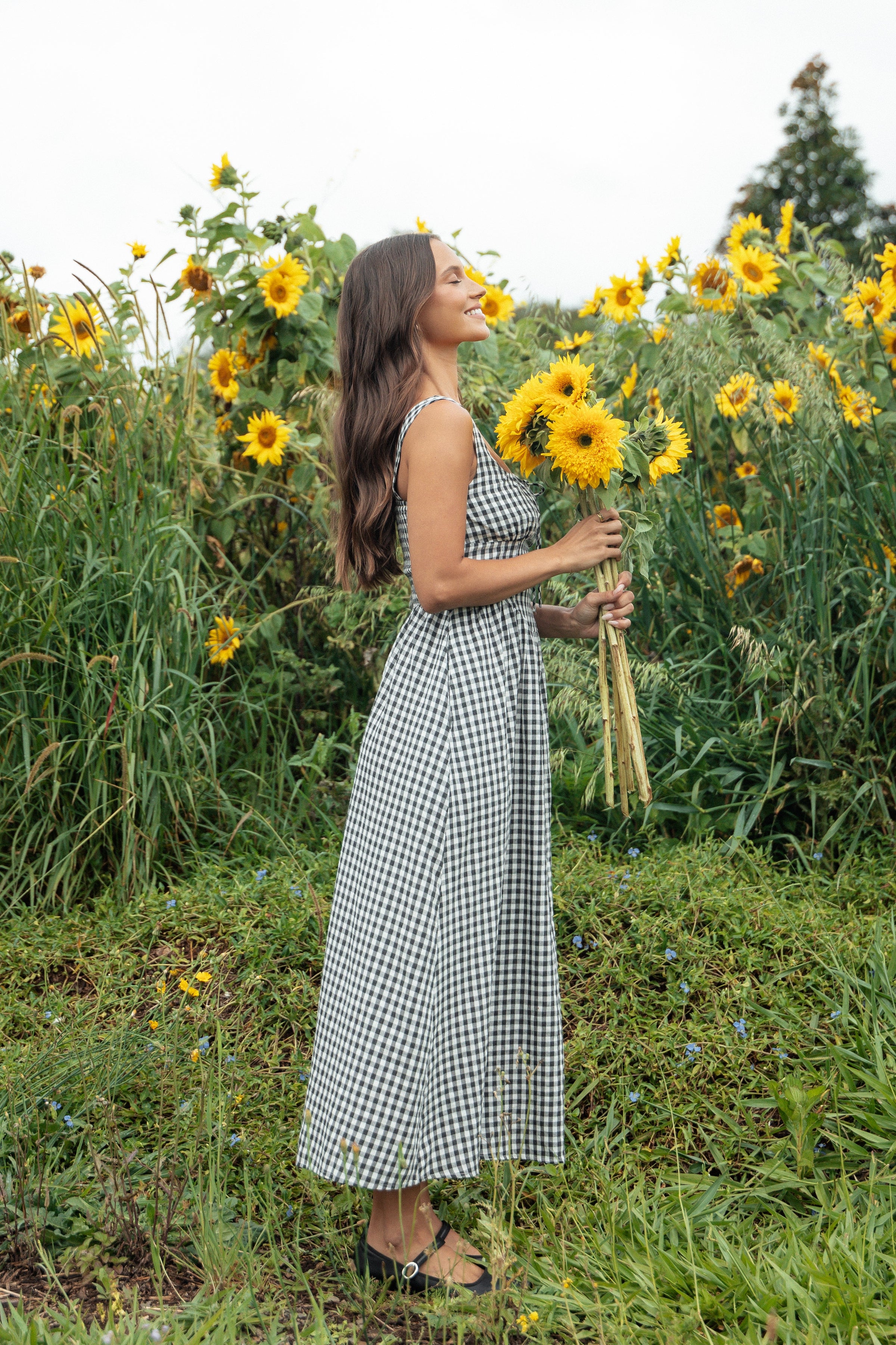 Petal and Pup USA DRESSES Kinslee Midi Dress - Black Gingham (Hold for Rack)