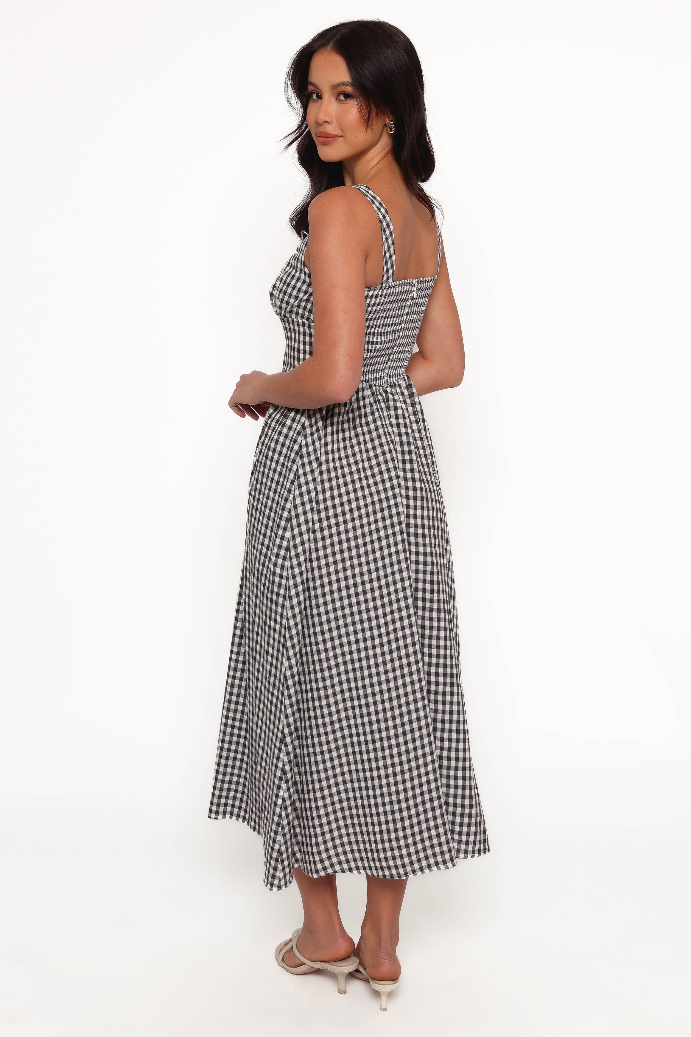 Petal and Pup USA DRESSES Kinslee Midi Dress - Black Gingham (Hold for Rack)