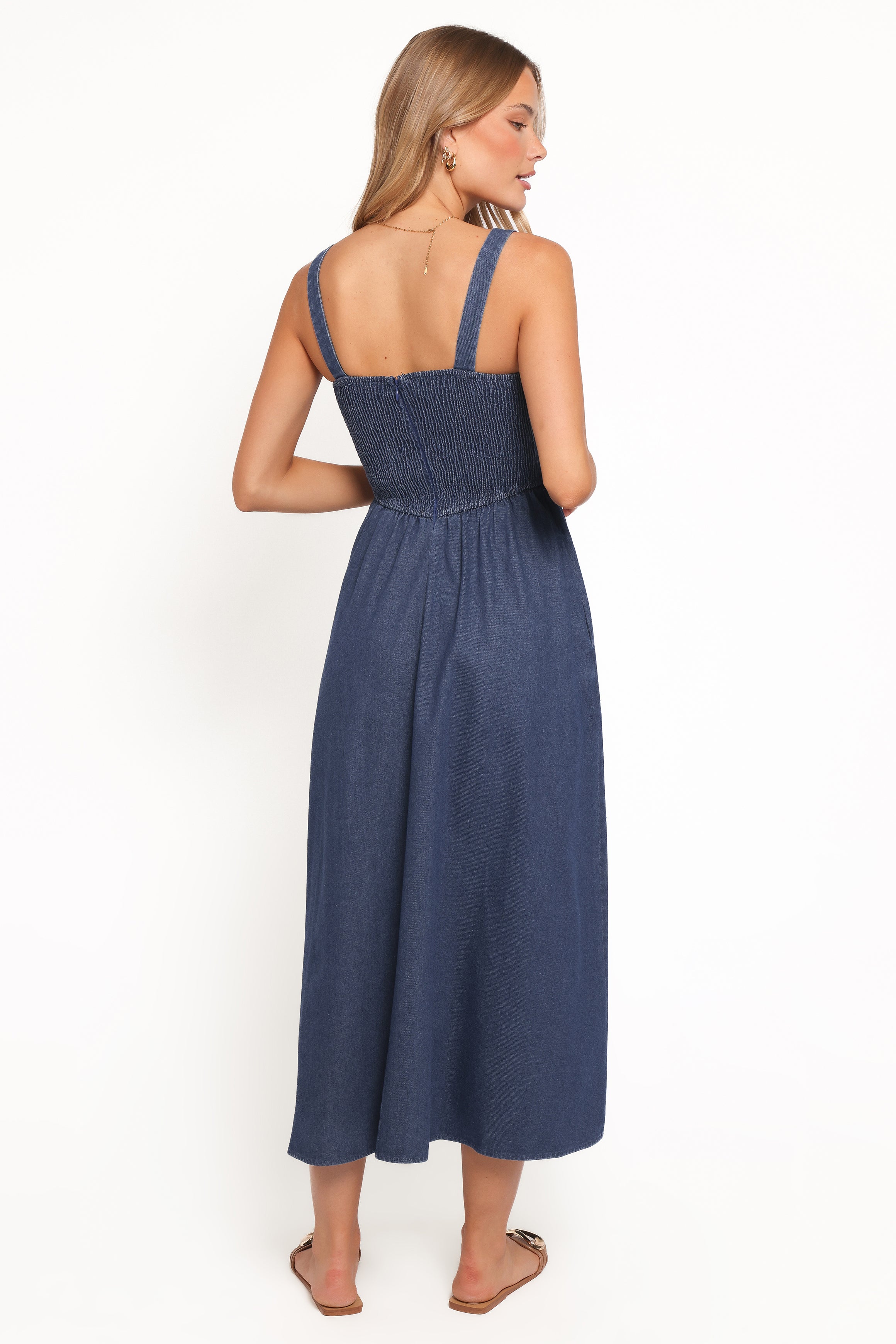 Petal and Pup USA DRESSES Kinslee Midi Dress - Denim