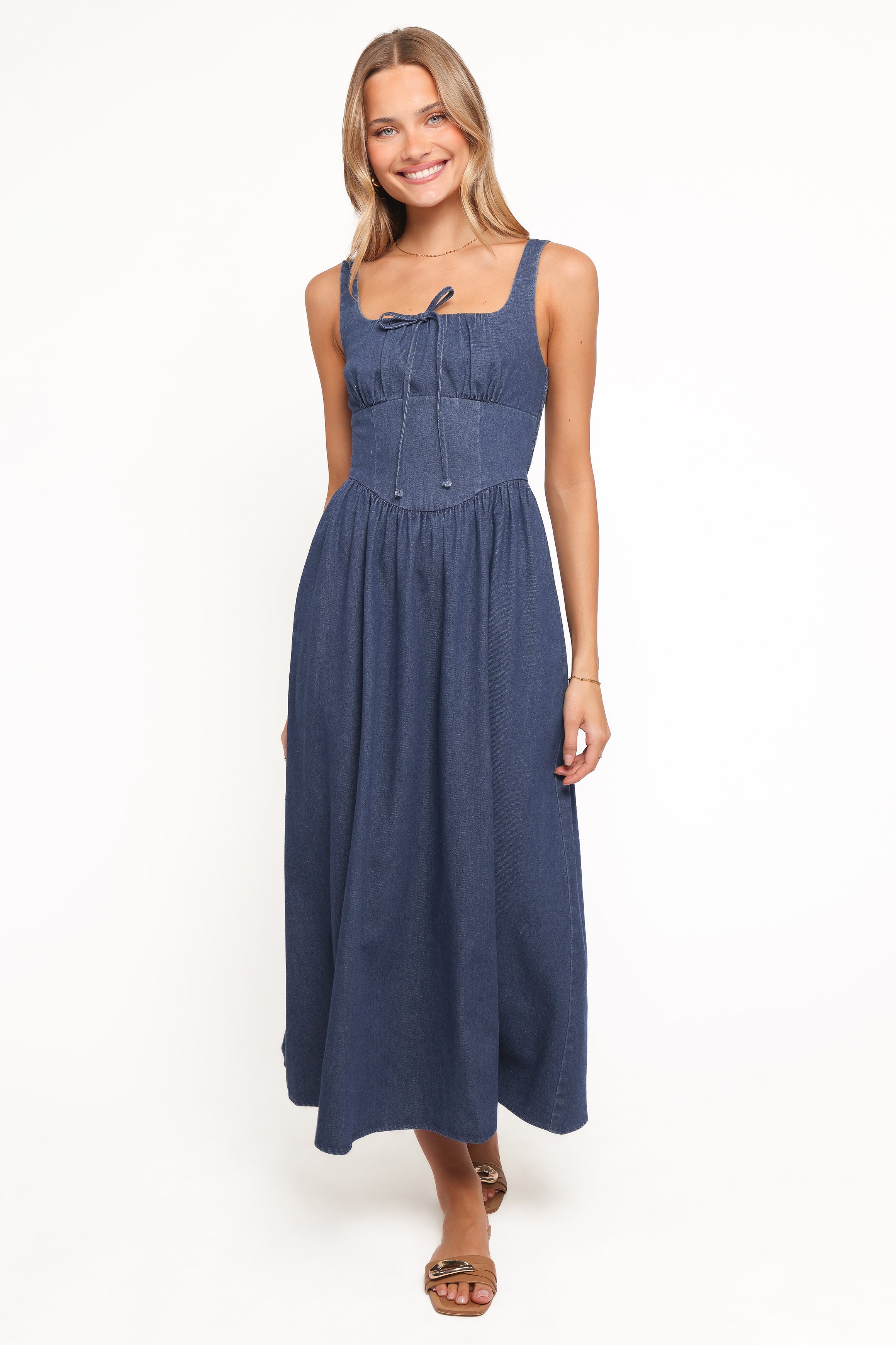 Petal and Pup USA DRESSES Kinslee Midi Dress - Denim