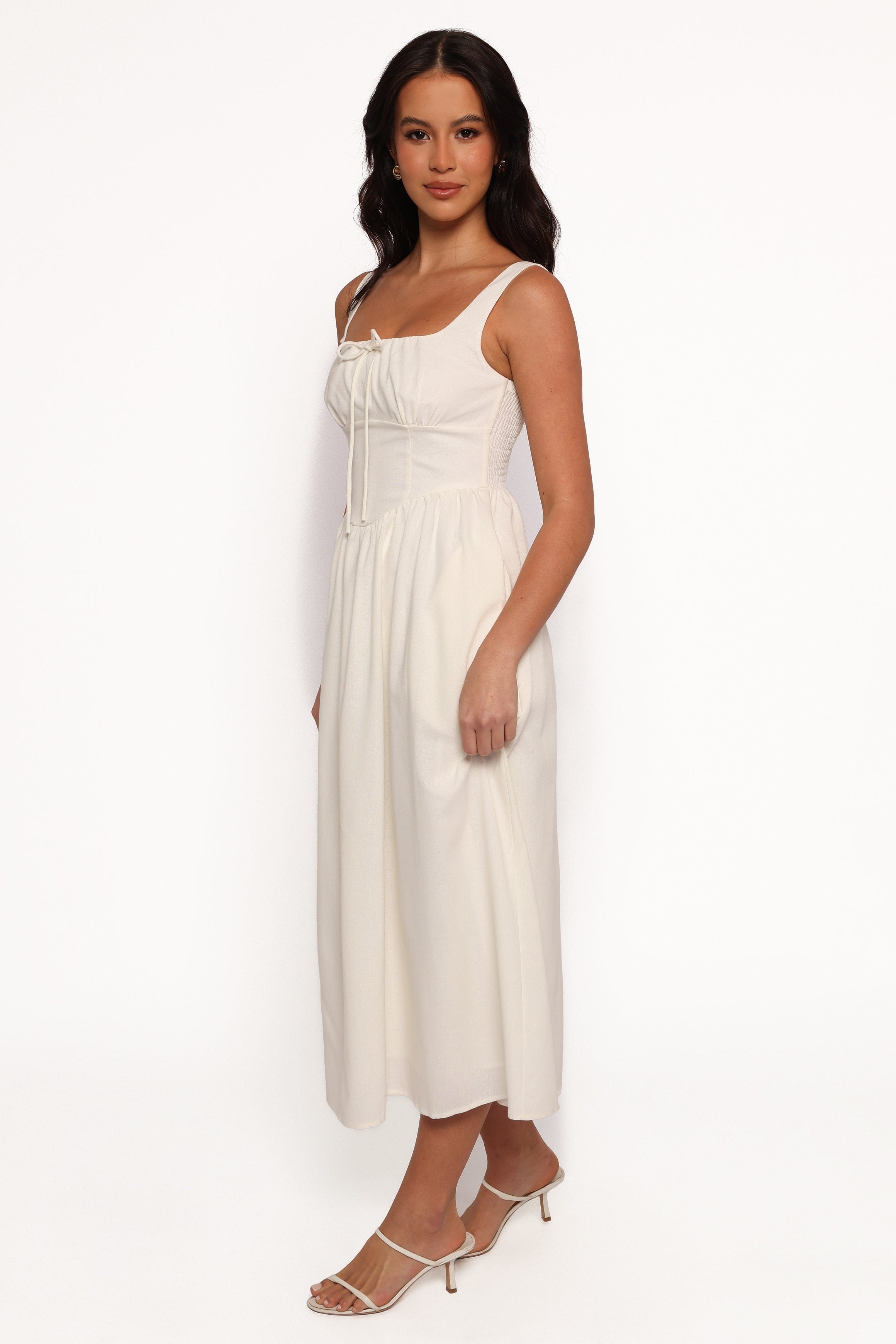 Petal and Pup USA DRESSES Kinslee Midi Dress - White