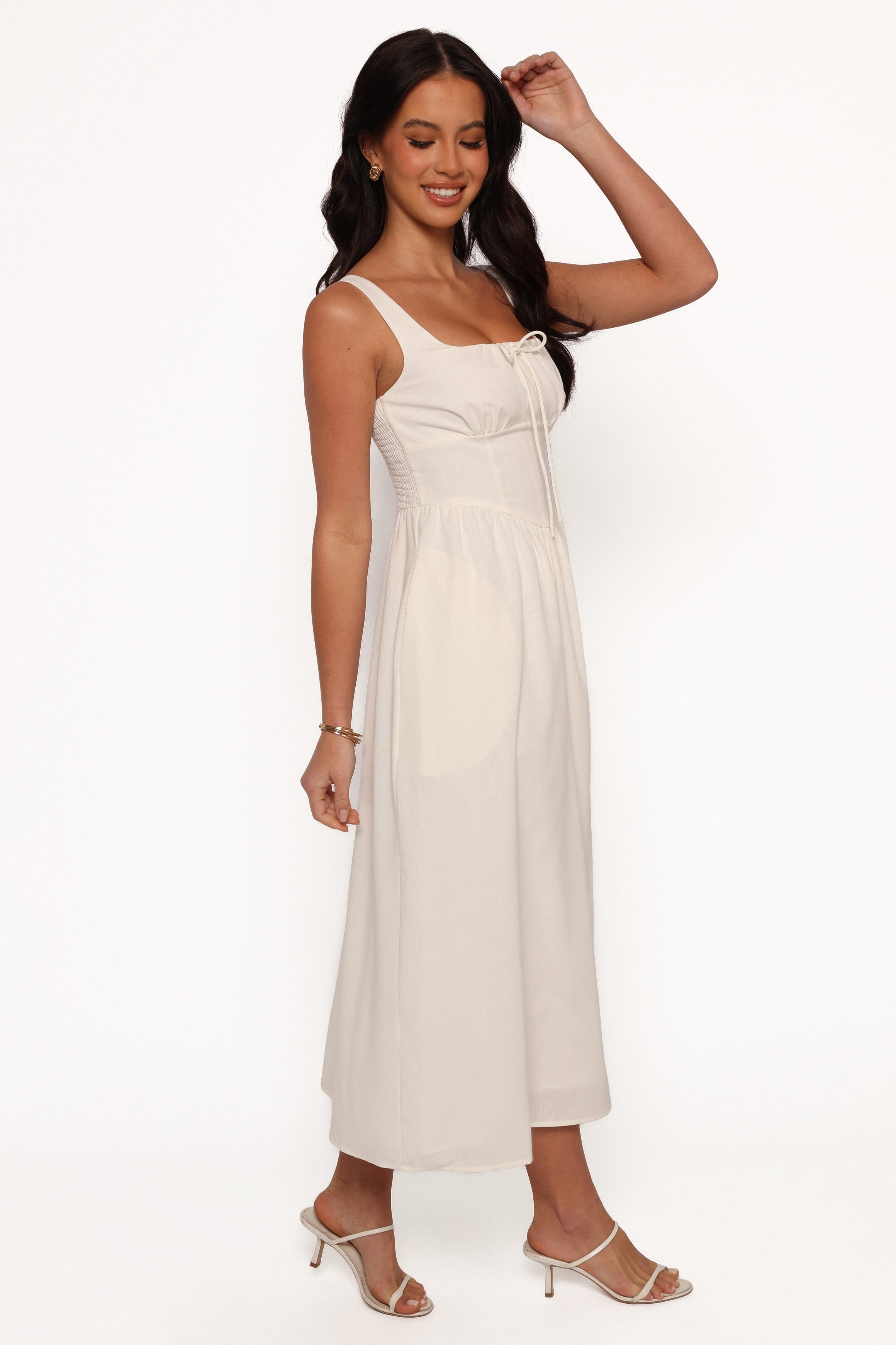 Petal and Pup USA DRESSES Kinslee Midi Dress - White