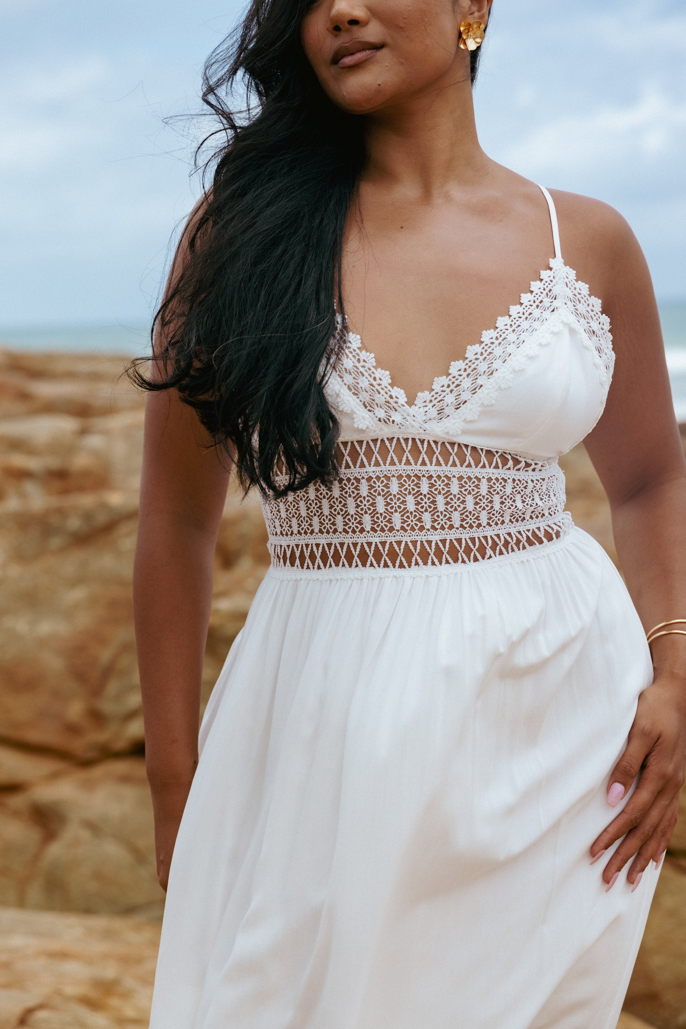 Petal and Pup USA DRESSES Kiran Maxi Dress - White