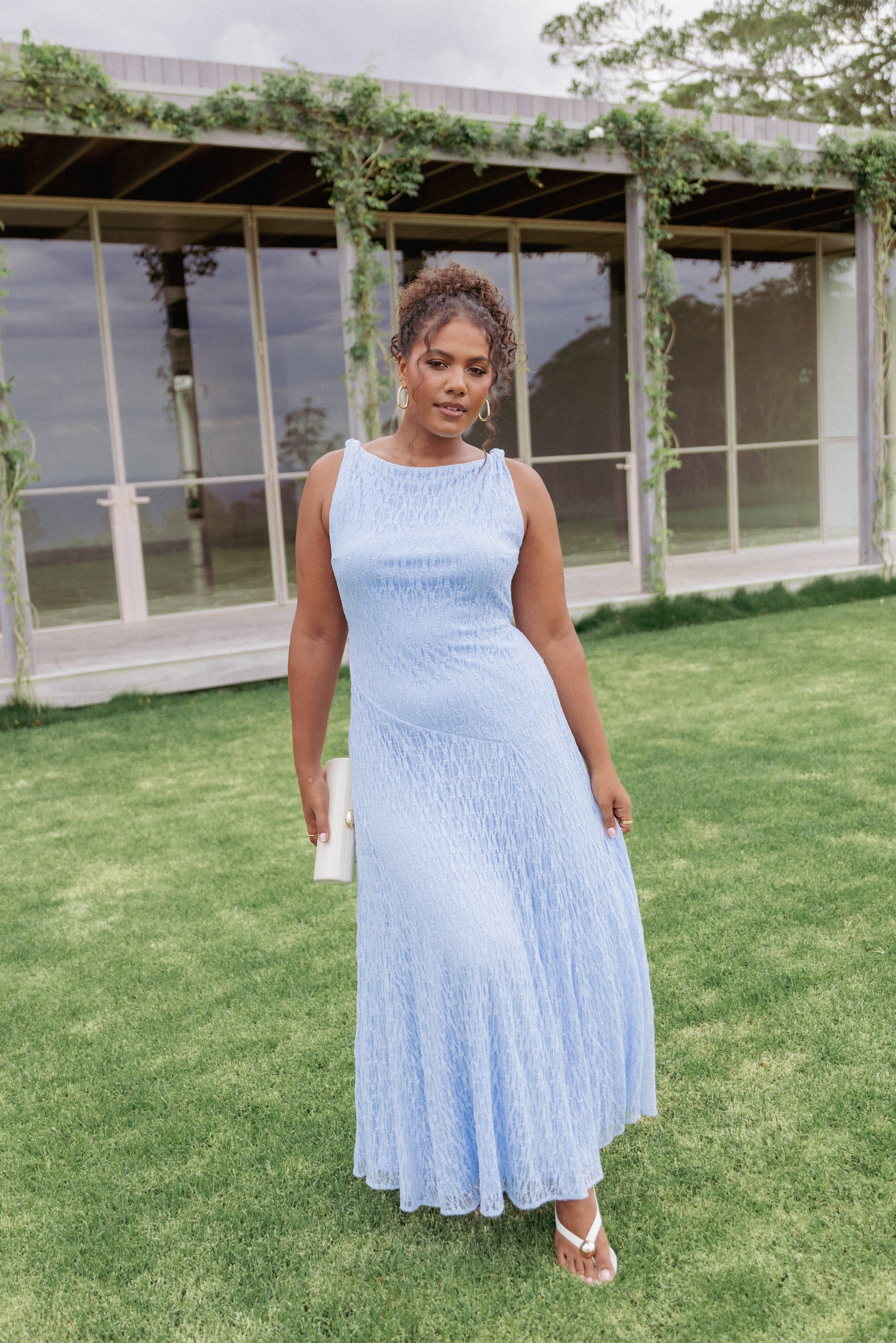 krystyna lace maxi dress Kirsten Lace Maxi Dress - Cornflower Blue