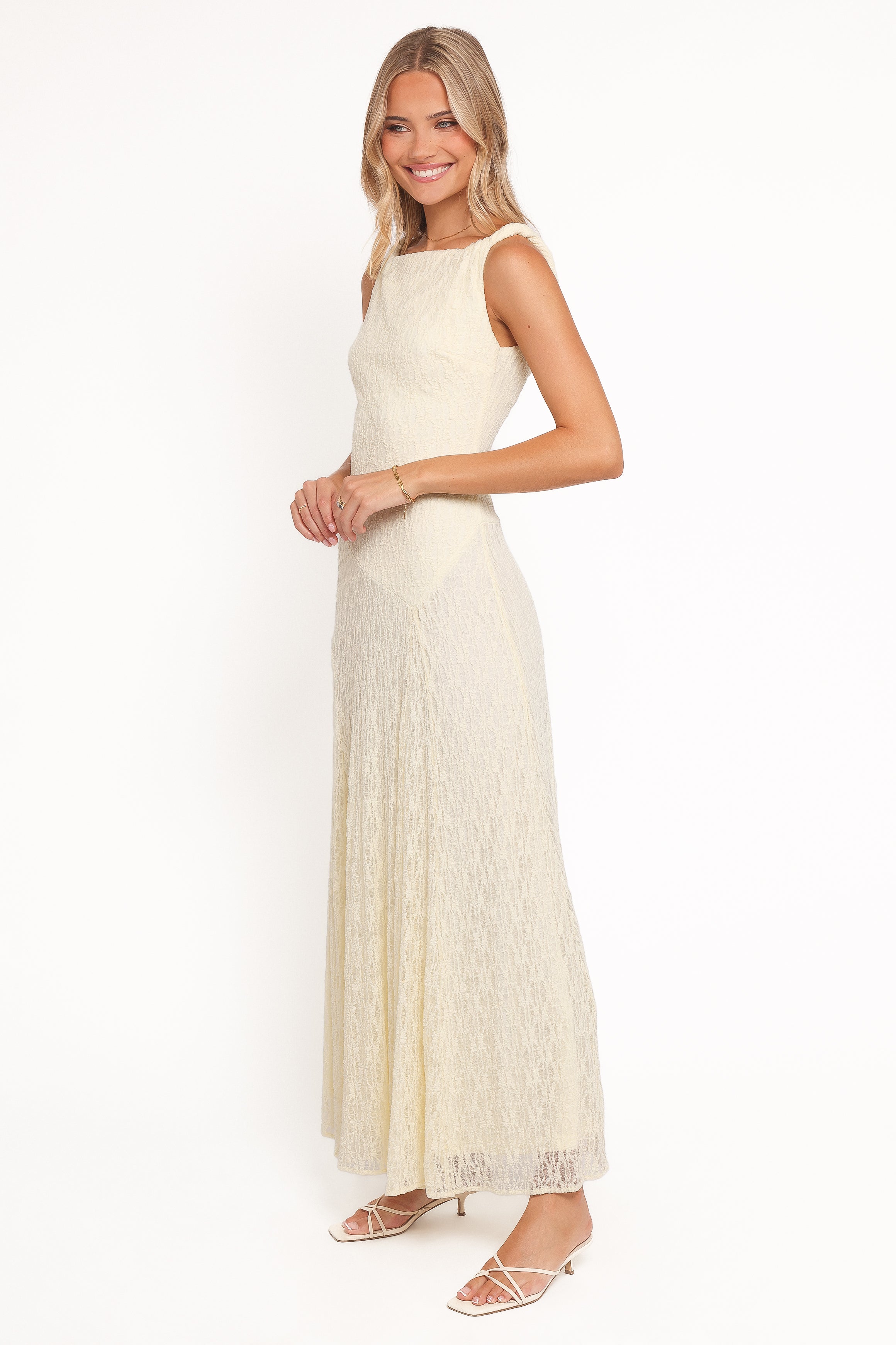 Petal and Pup USA DRESSES Kirsten Lace Maxi Dress - Yellow