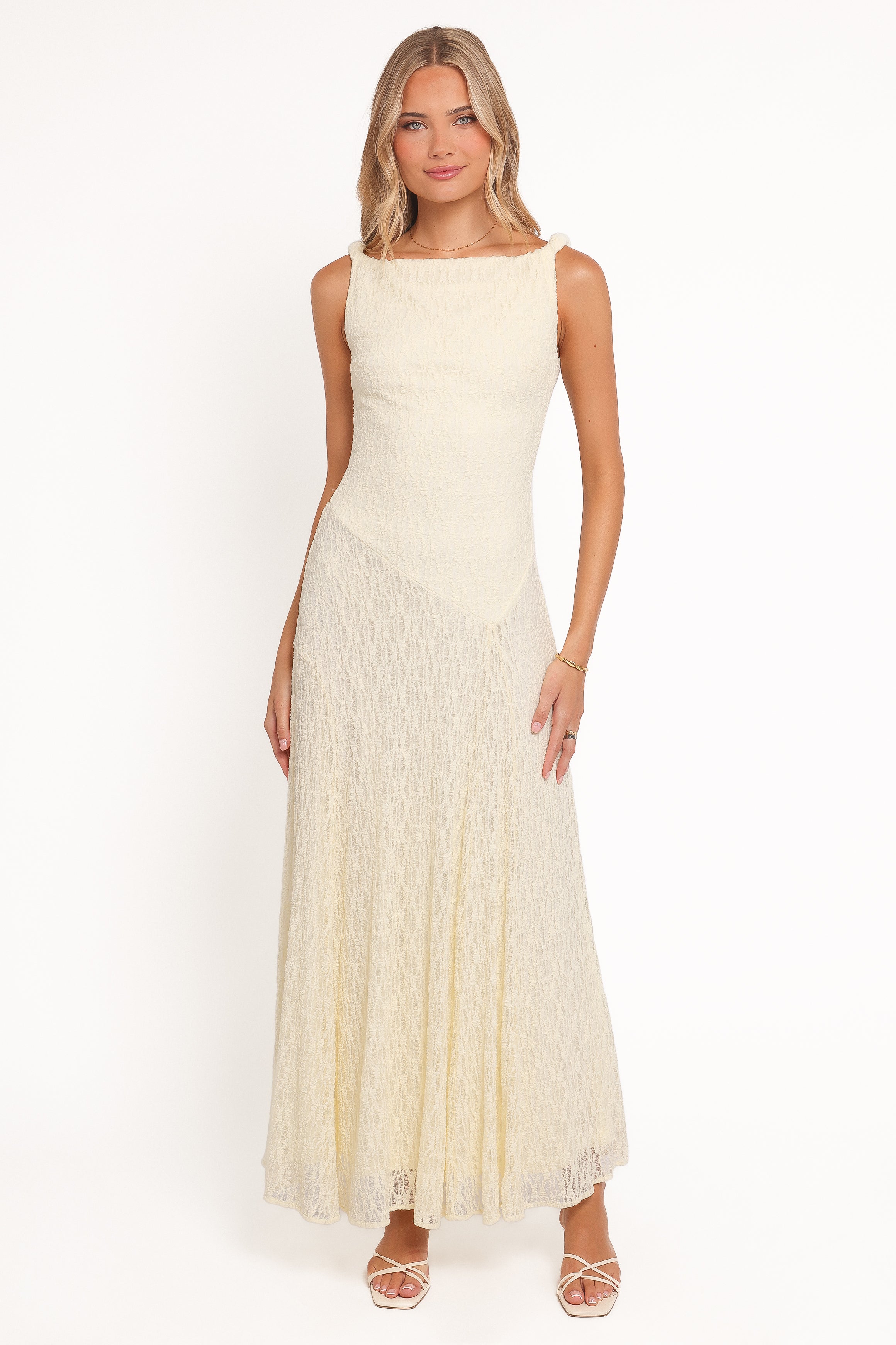 Petal and Pup USA DRESSES Kirsten Lace Maxi Dress - Yellow