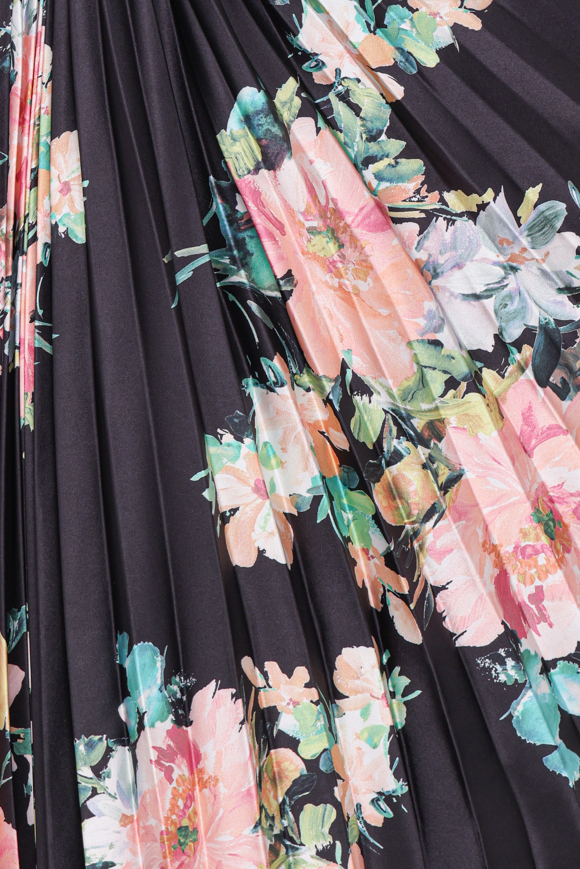 Petal and Pup USA DRESSES Kleo One Shoulder Maxi Dress - Black Floral