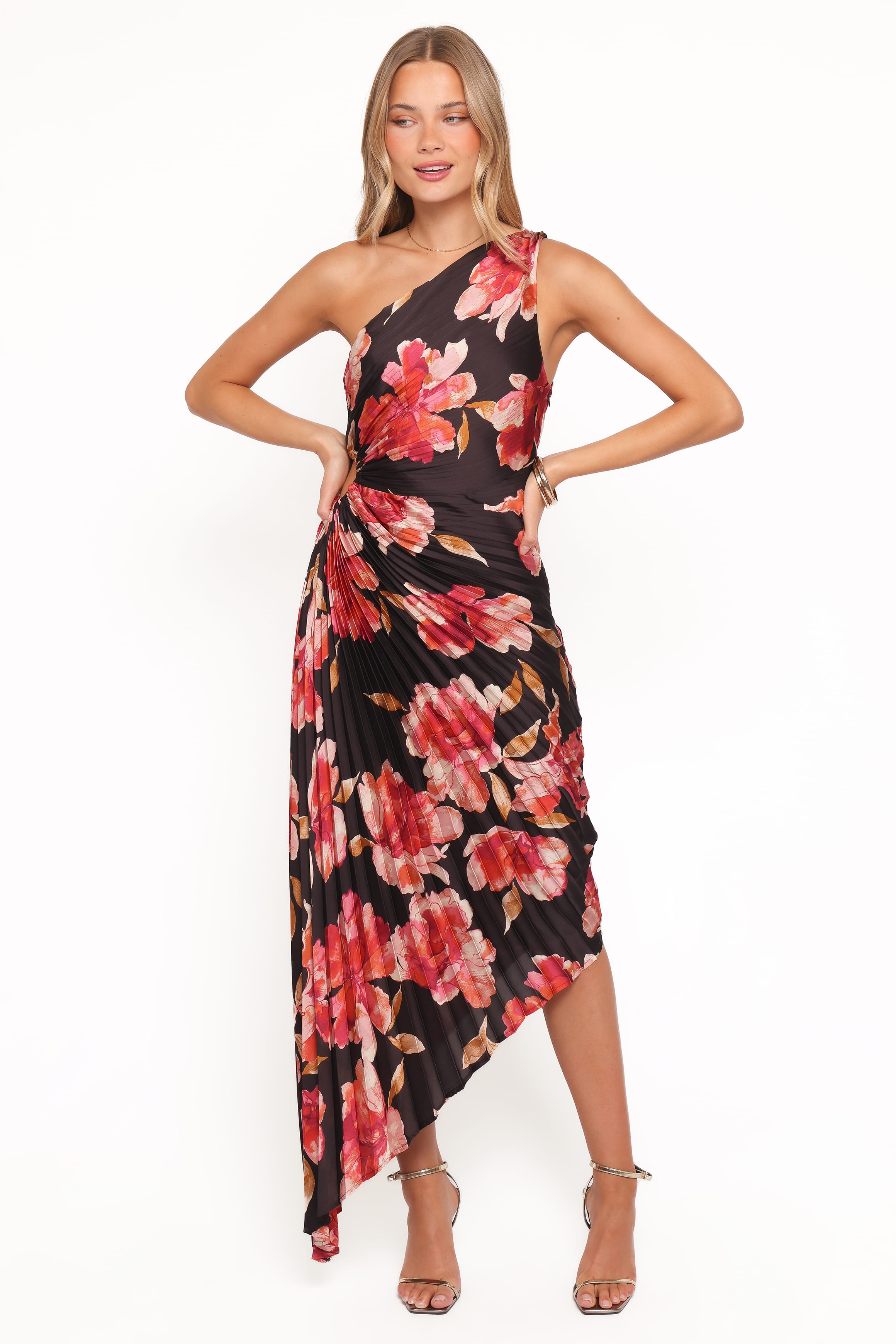 Petal and Pup USA DRESSES Kleo One Shoulder Maxi Dress - Midnight Orchid