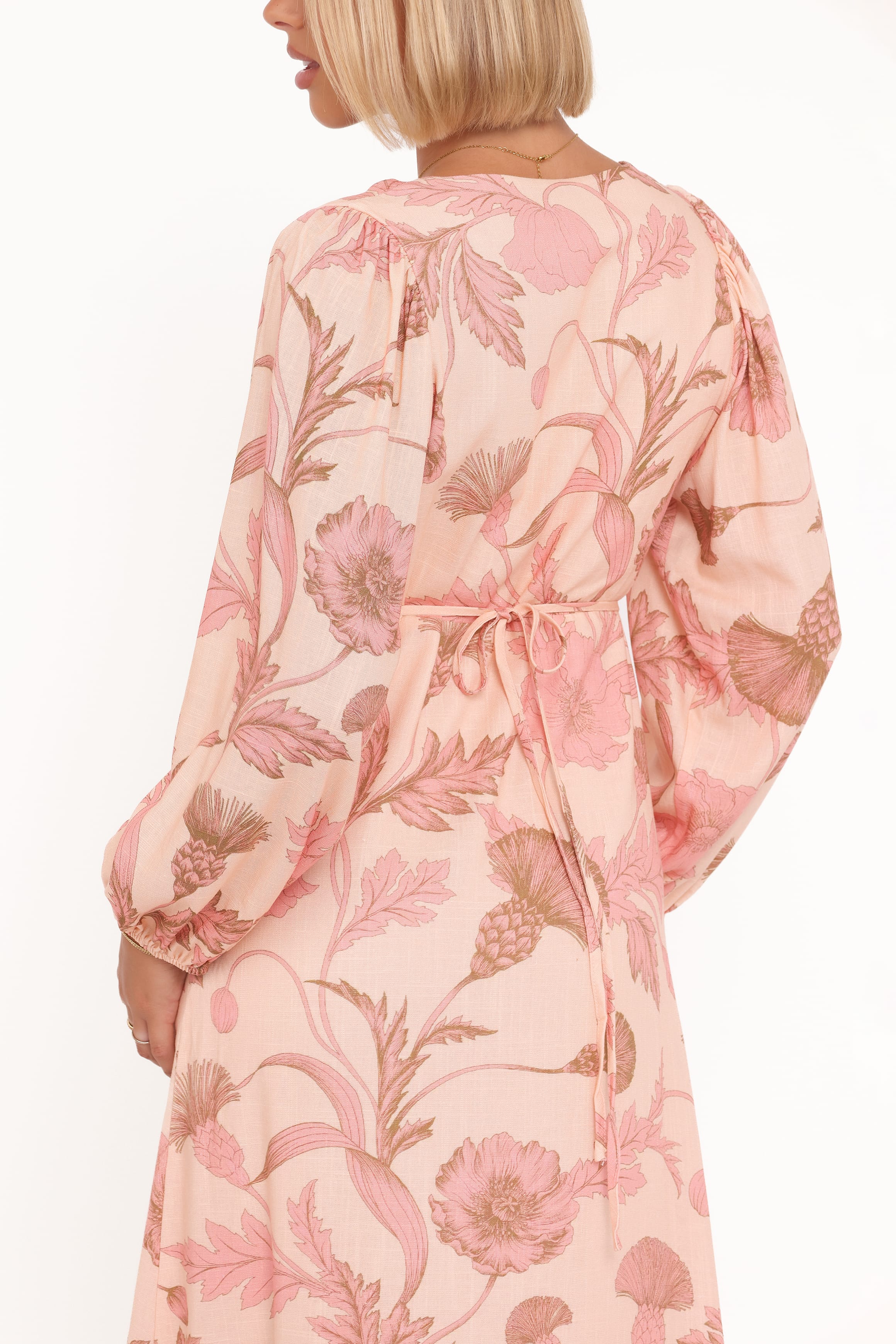 Petal and Pup USA DRESSES Kolby Long Sleeve Midi Dress - Pink Floral