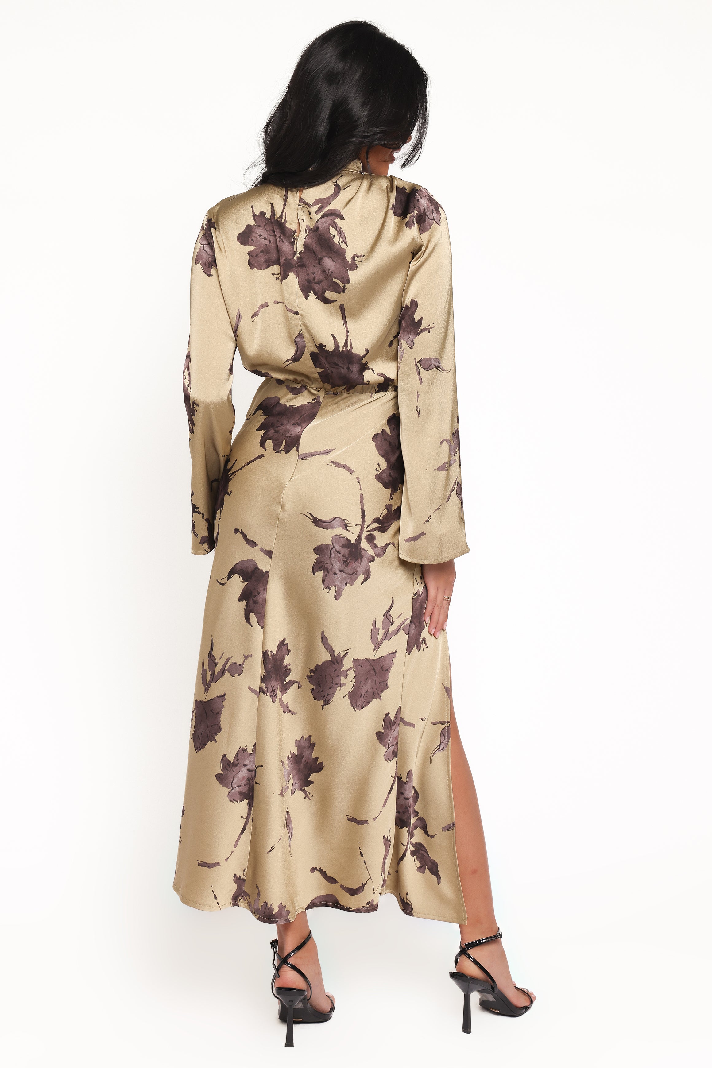 Petal and Pup USA DRESSES Kristyn Long Sleeve Midi Dress - Olive Floral