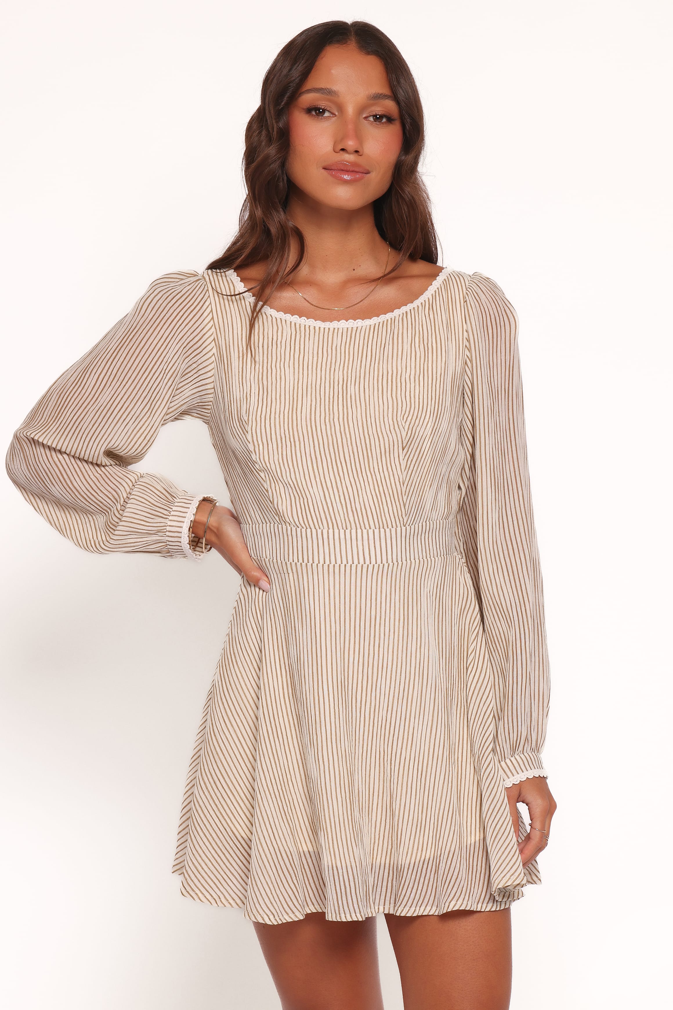 Petal and Pup USA DRESSES Kyra Long Sleeve Mini Dress - Stripe