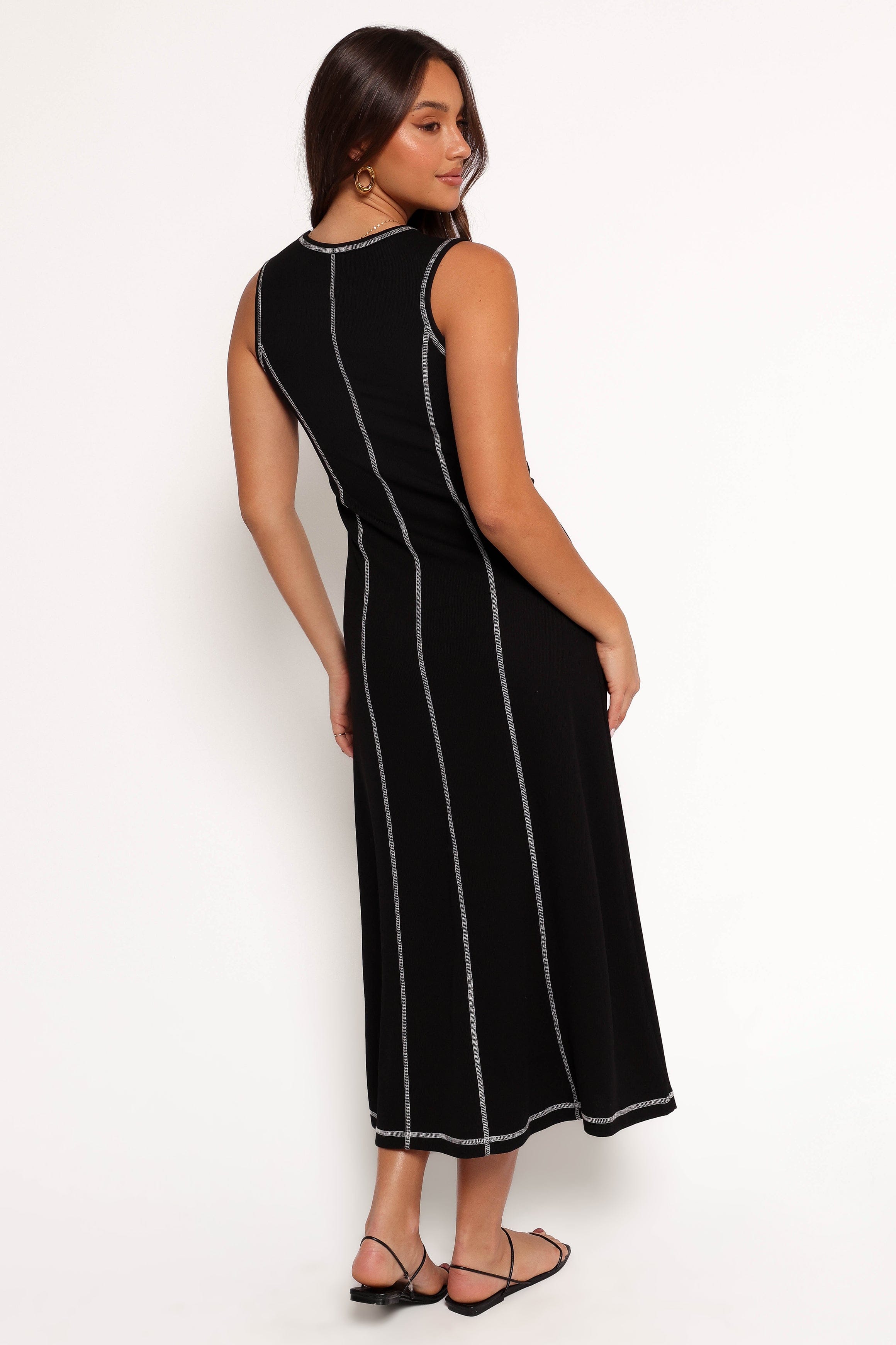 Petal and Pup USA DRESSES Kyrie Midi Dress - Black White