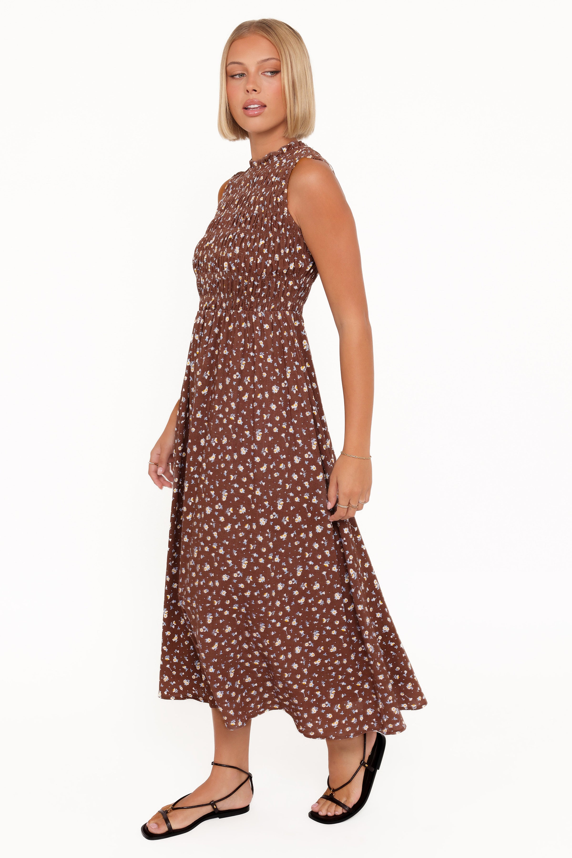 Petal and Pup USA DRESSES Lanna Maxi Dress - Brown Floral