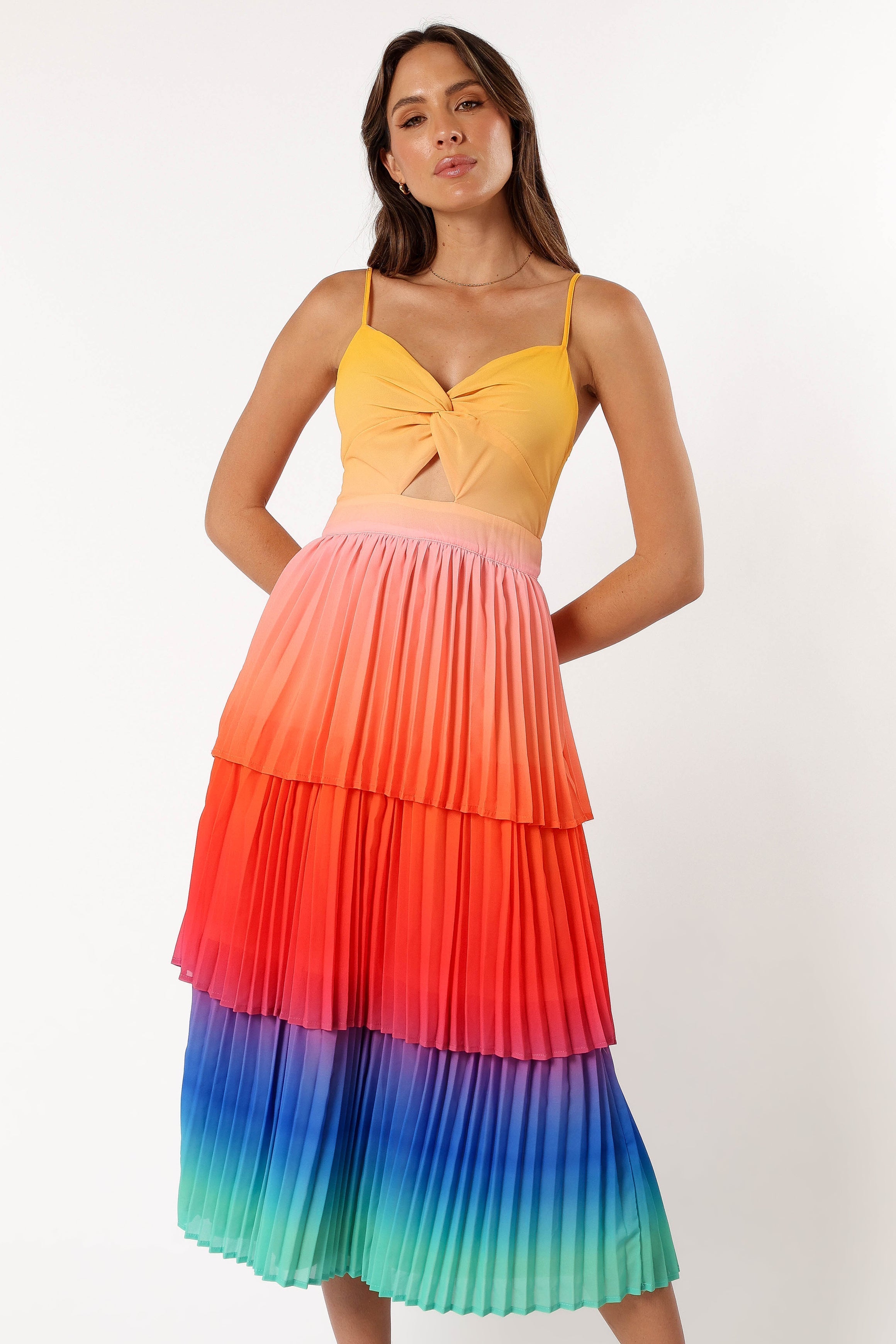 Petal and Pup USA DRESSES Lanos Tiered Midi Dress - Multicoloured