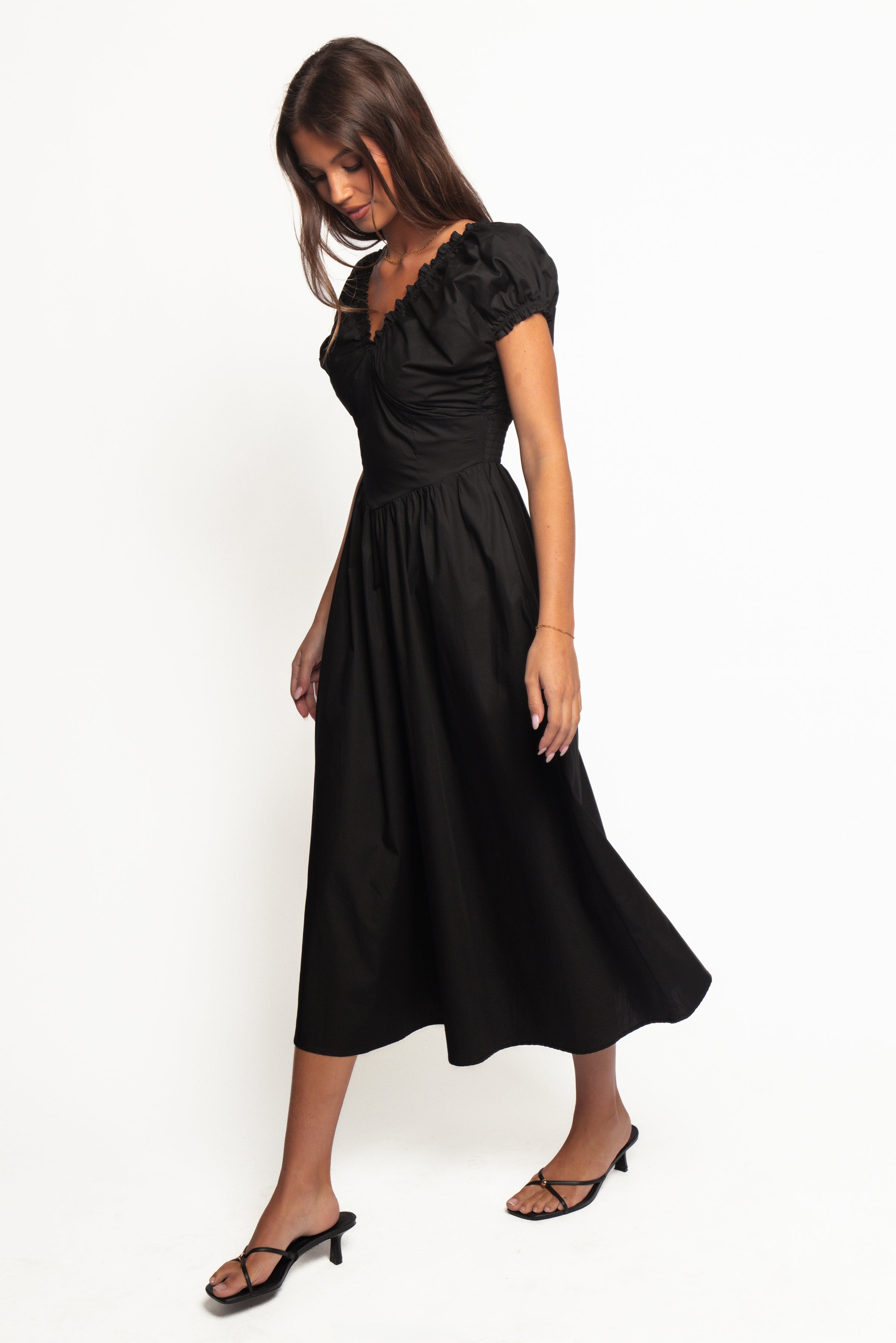 Petal and Pup USA DRESSES Larson Midi Dress - Black