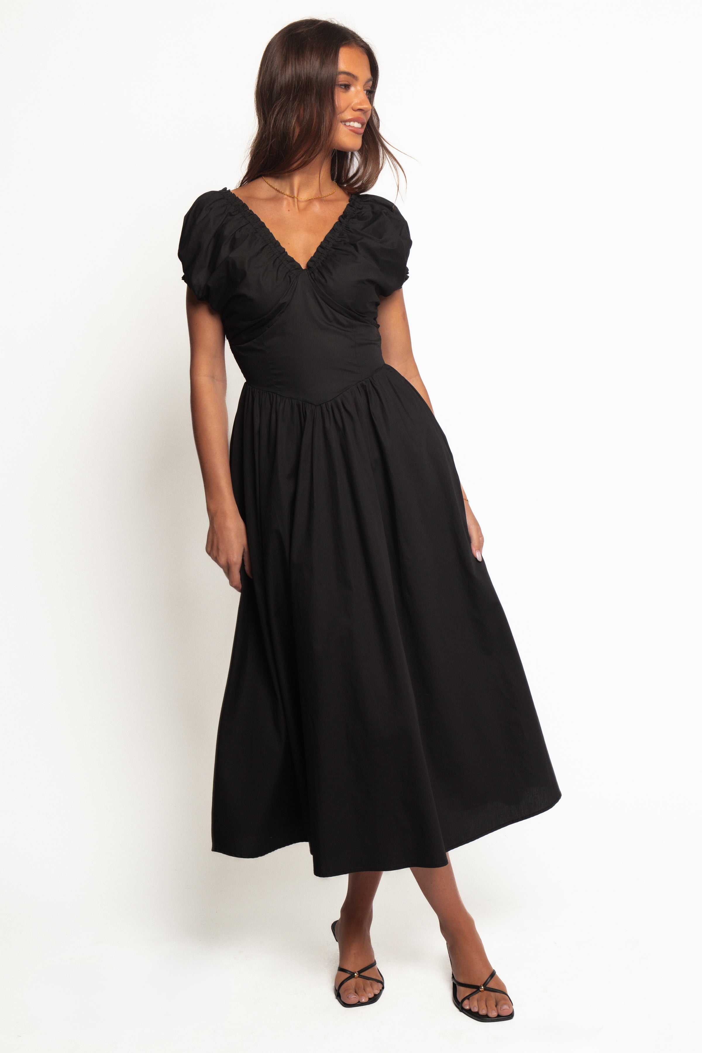 Petal and Pup USA DRESSES Larson Midi Dress - Black