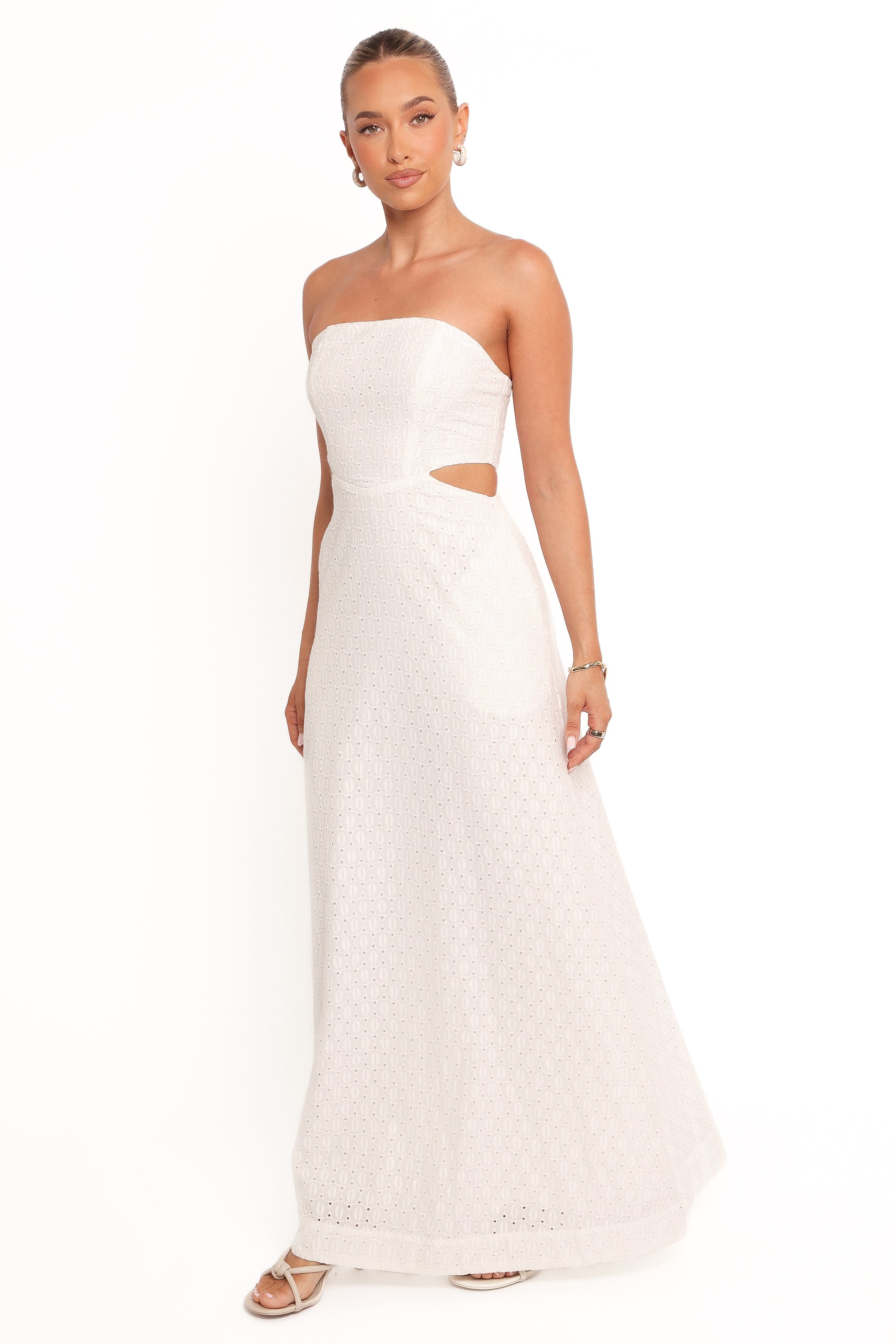 Petal and Pup USA DRESSES Laura Midi Dress - White