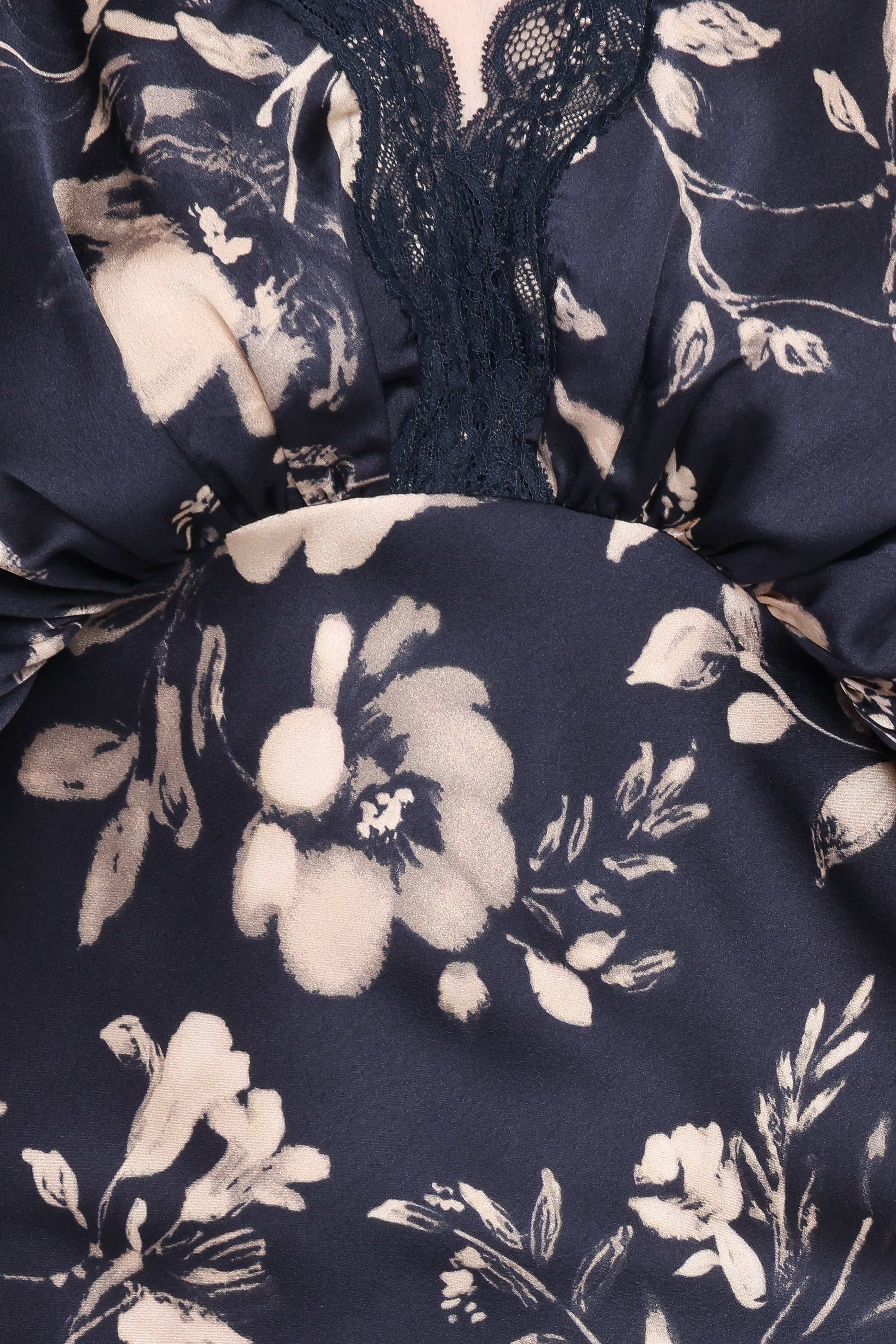 Petal and Pup USA DRESSES Laurent Midi Dress - Navy Cream Floral