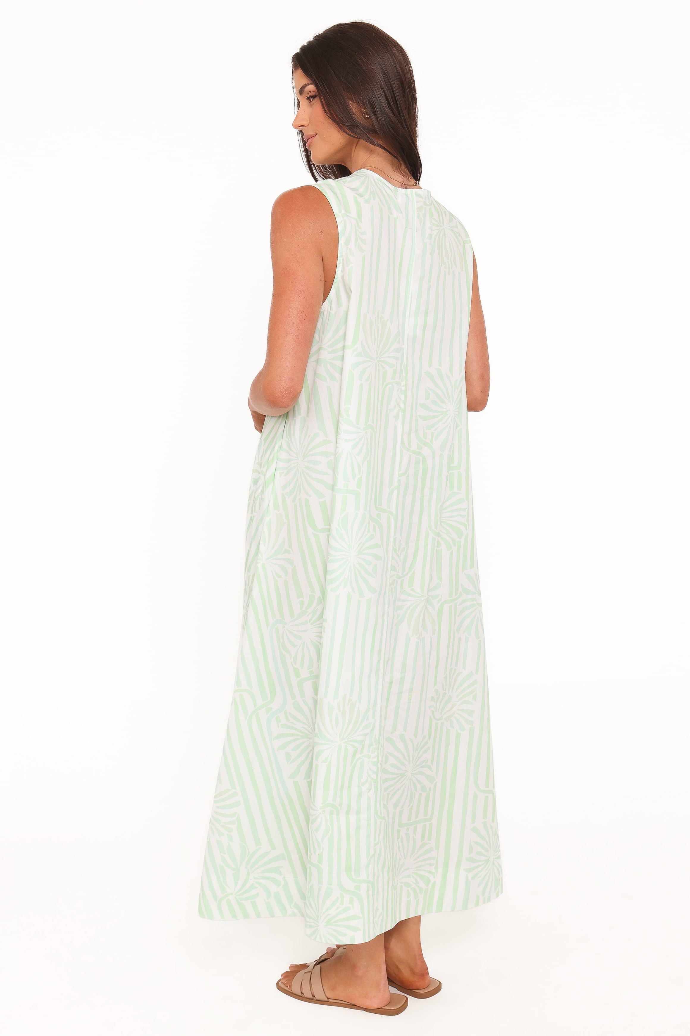 Petal and Pup USA DRESSES Laurita Maxi Dress - Jade Painted Stripe