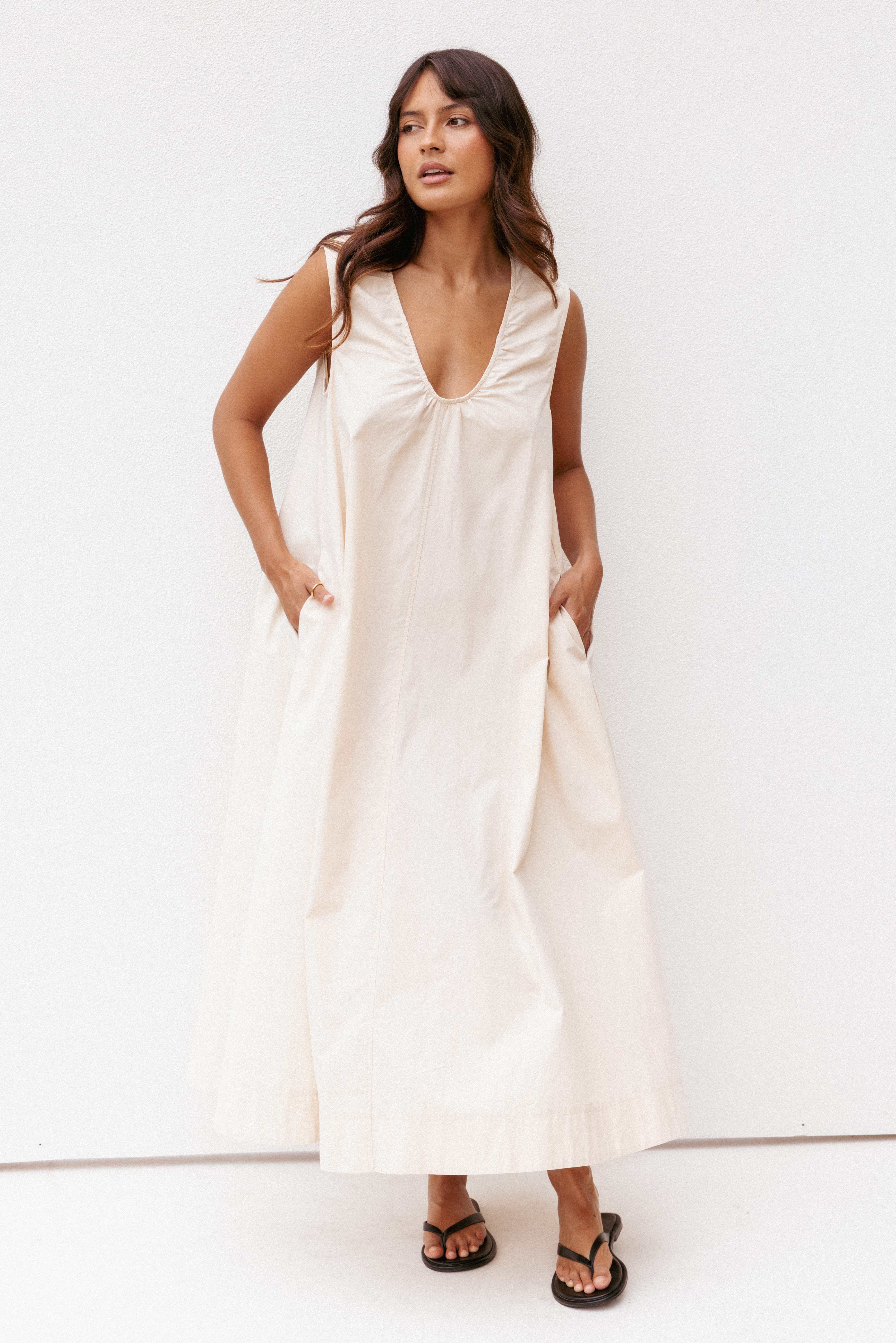 Petal and Pup USA DRESSES Laurita Maxi Dress - Oatmeal