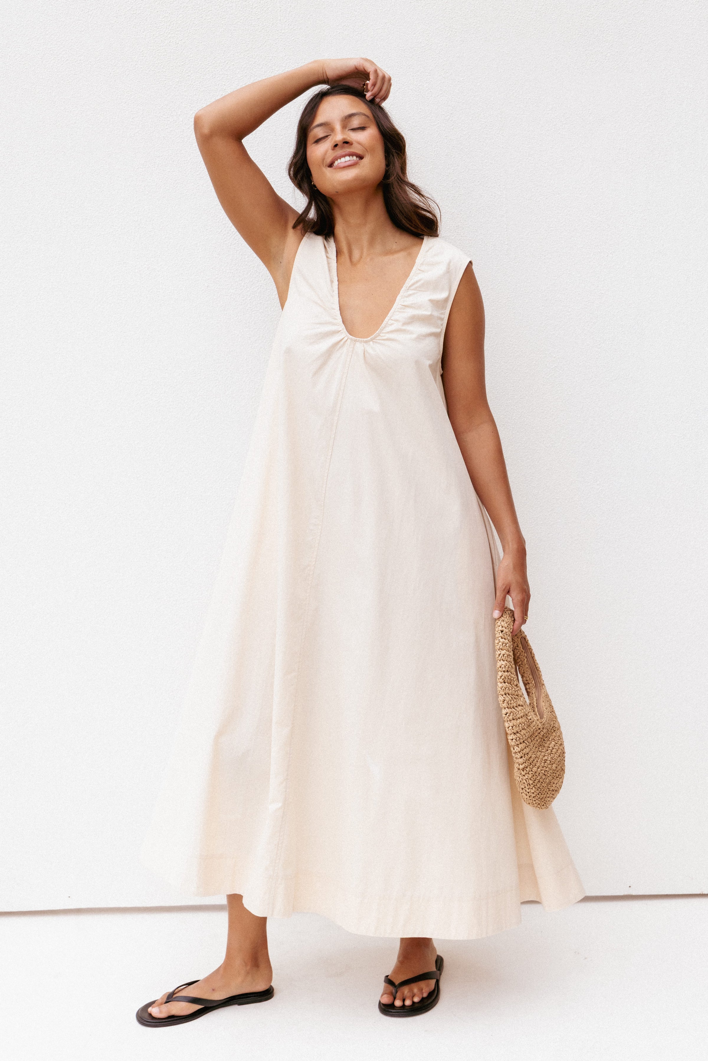 Petal and Pup USA DRESSES Laurita Maxi Dress - Oatmeal