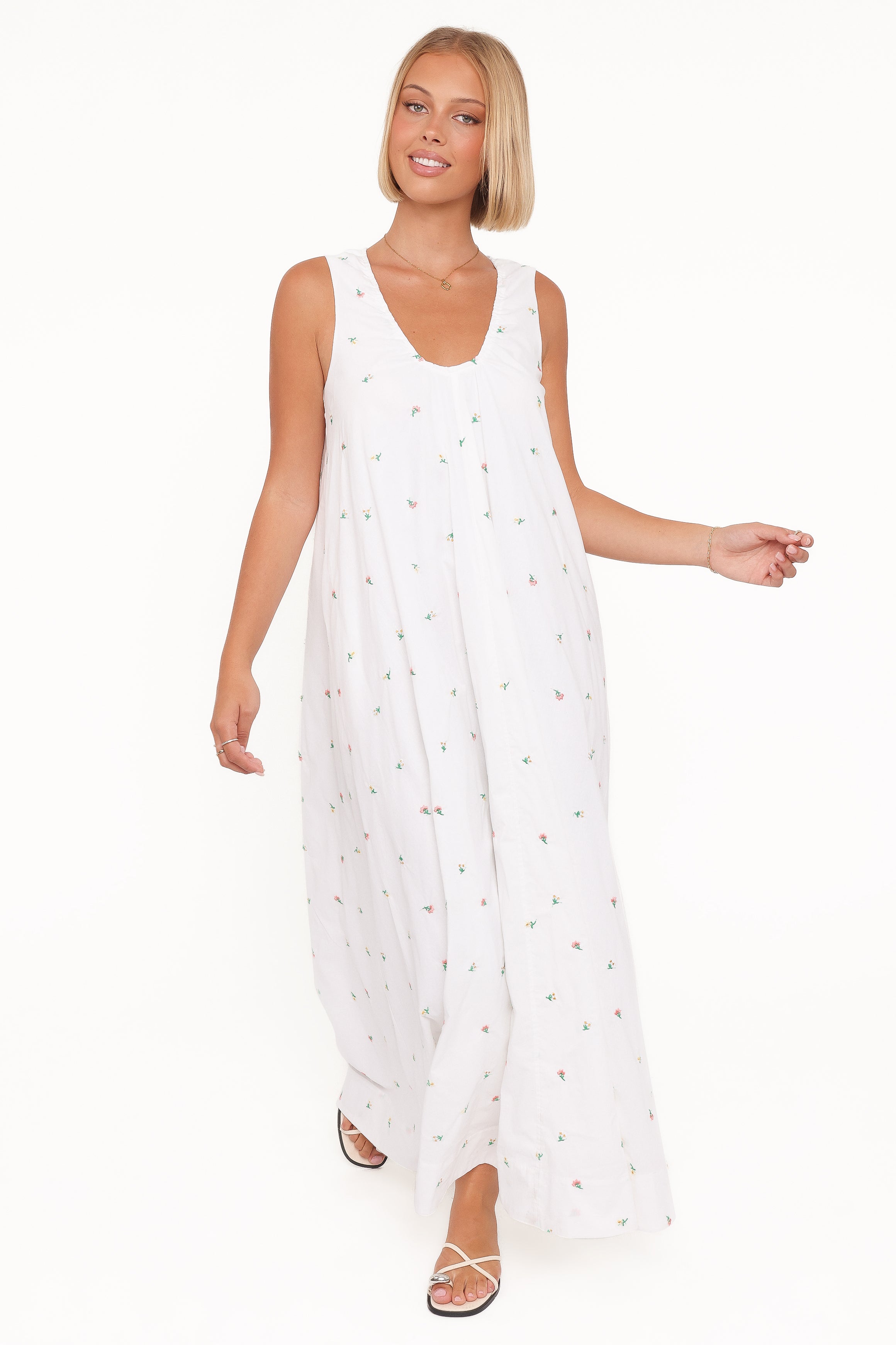 Petal and Pup USA DRESSES Laurita Maxi Dress - White Floral
