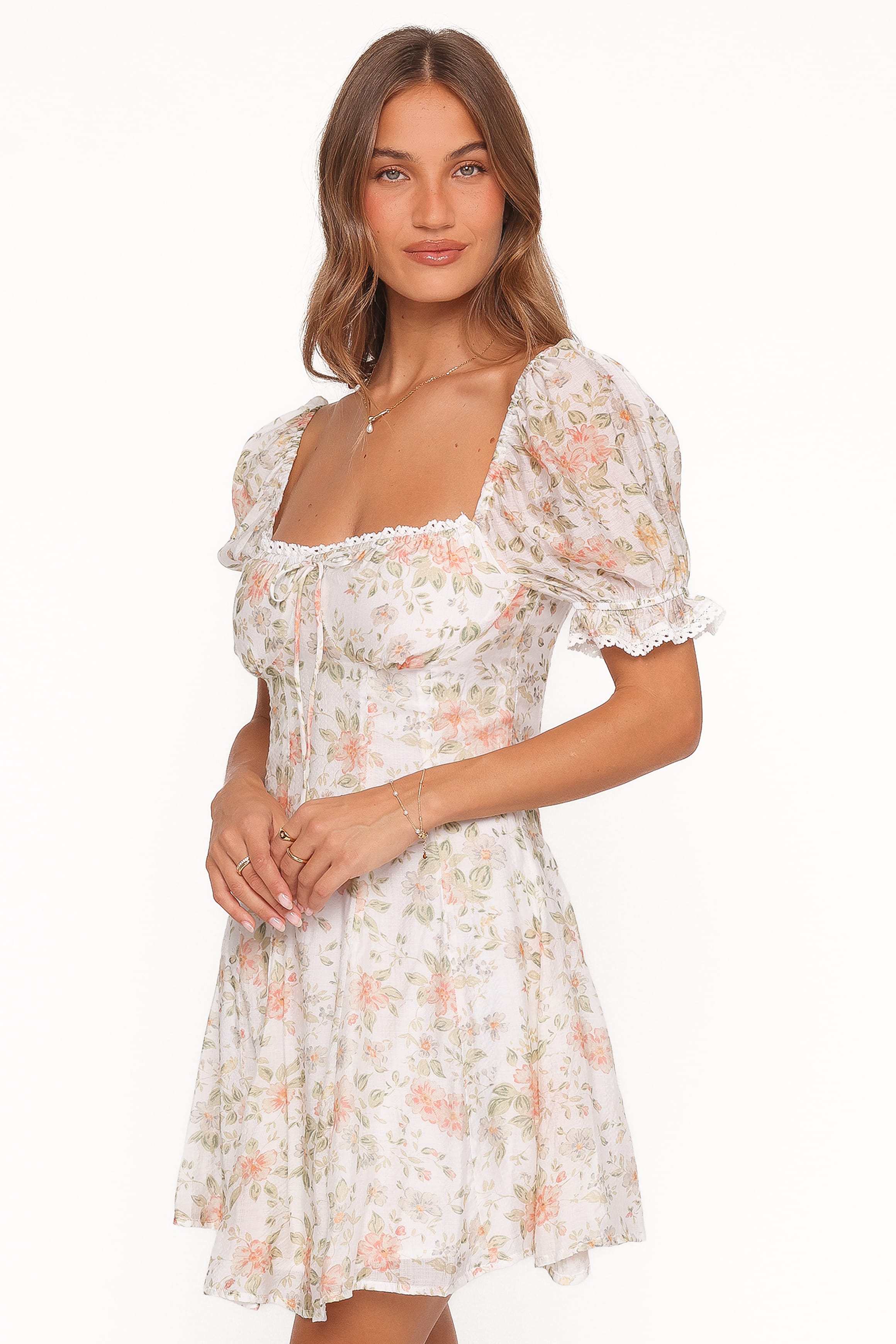 Petal and Pup USA DRESSES Lavia Mini Dress - White Multi Floral