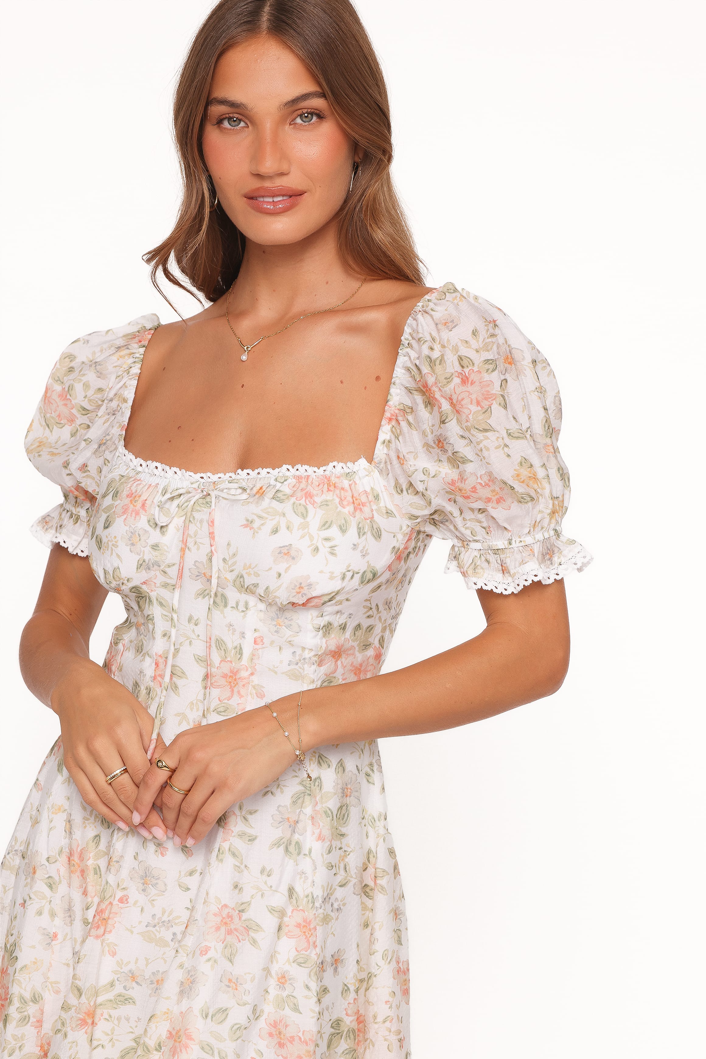 Petal and Pup USA DRESSES Lavia Mini Dress - White Multi Floral