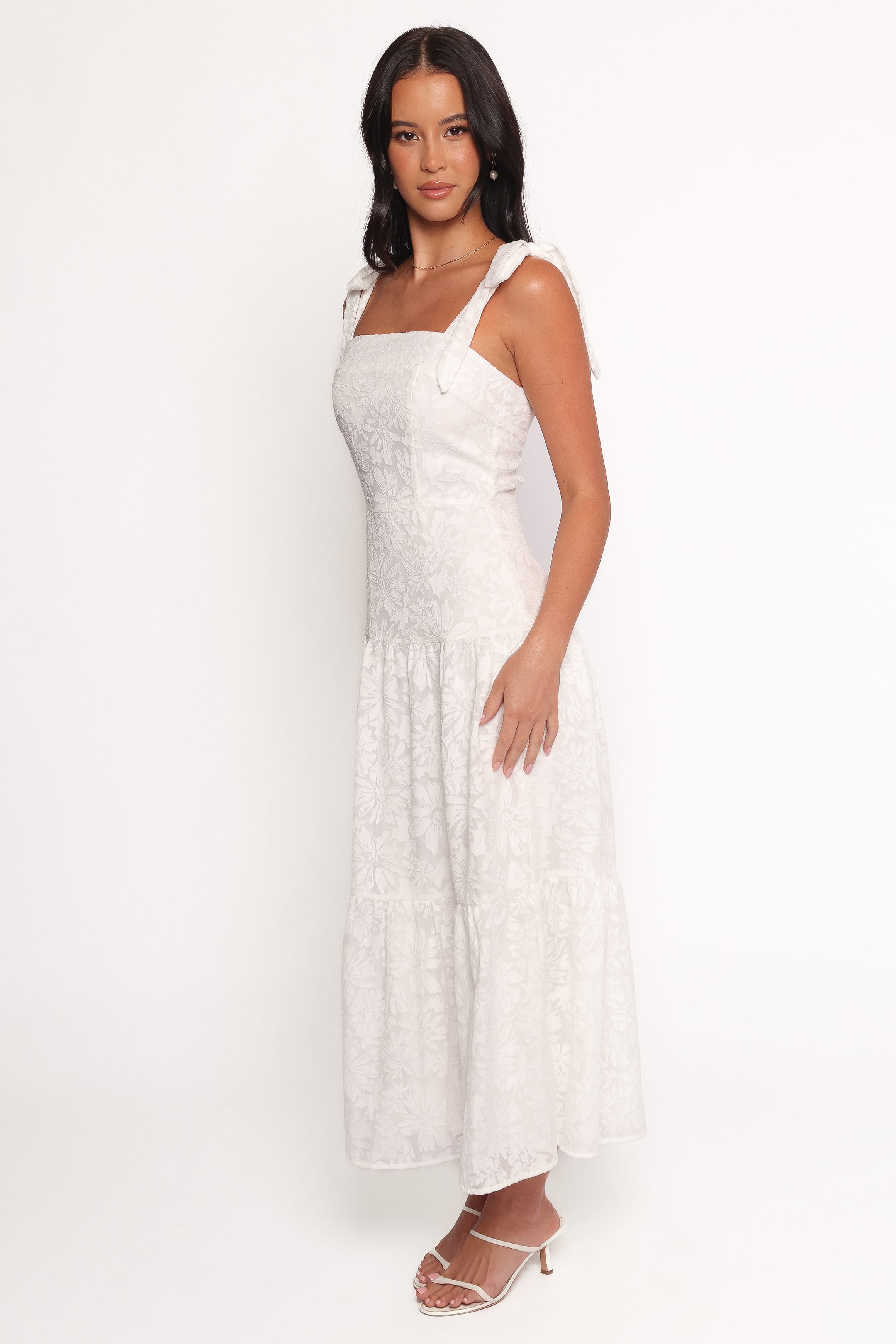 Petal and Pup USA DRESSES Lavinia Maxi Dress - White Floral