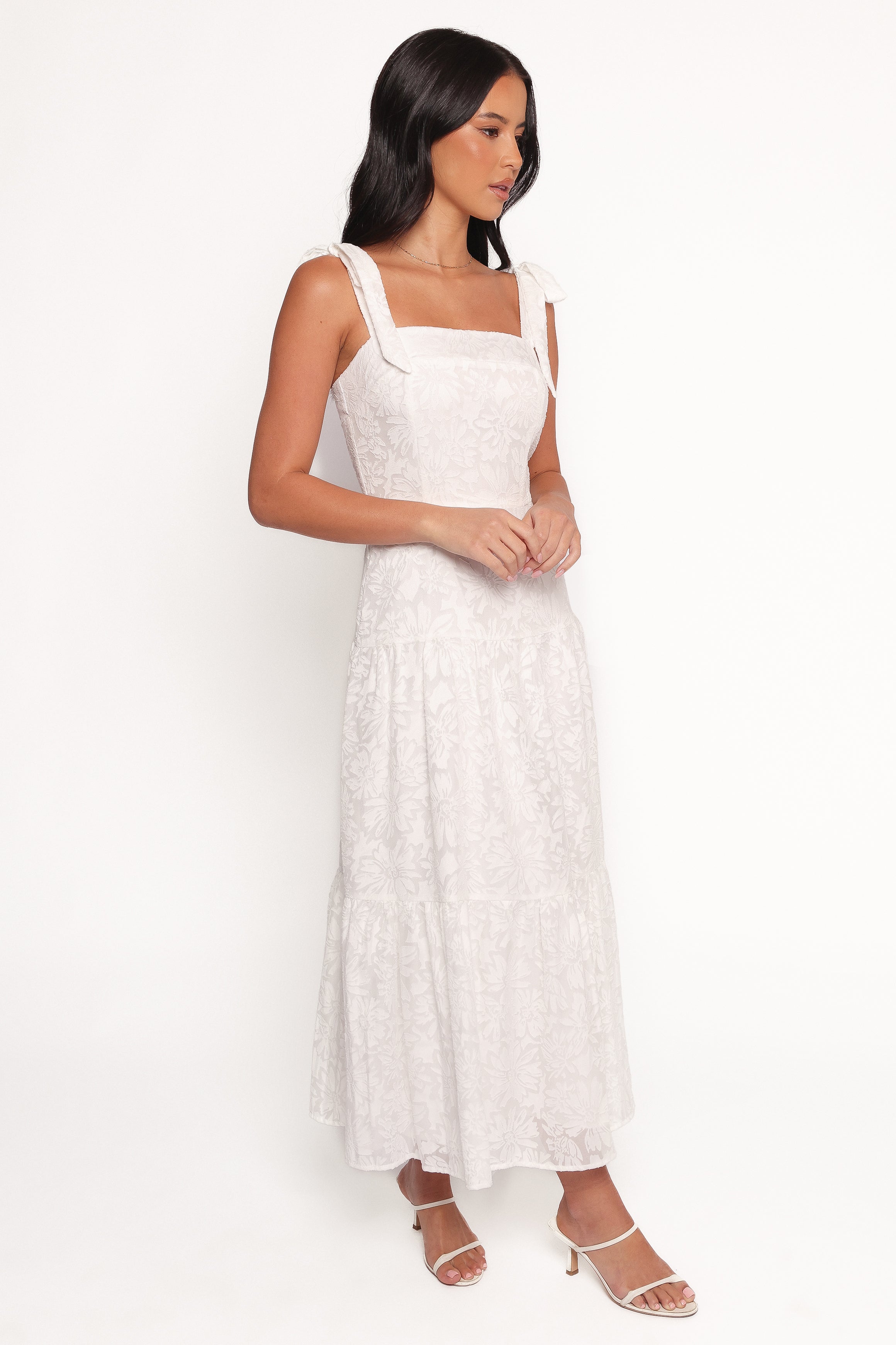 Petal and Pup USA DRESSES Lavinia Maxi Dress - White Floral