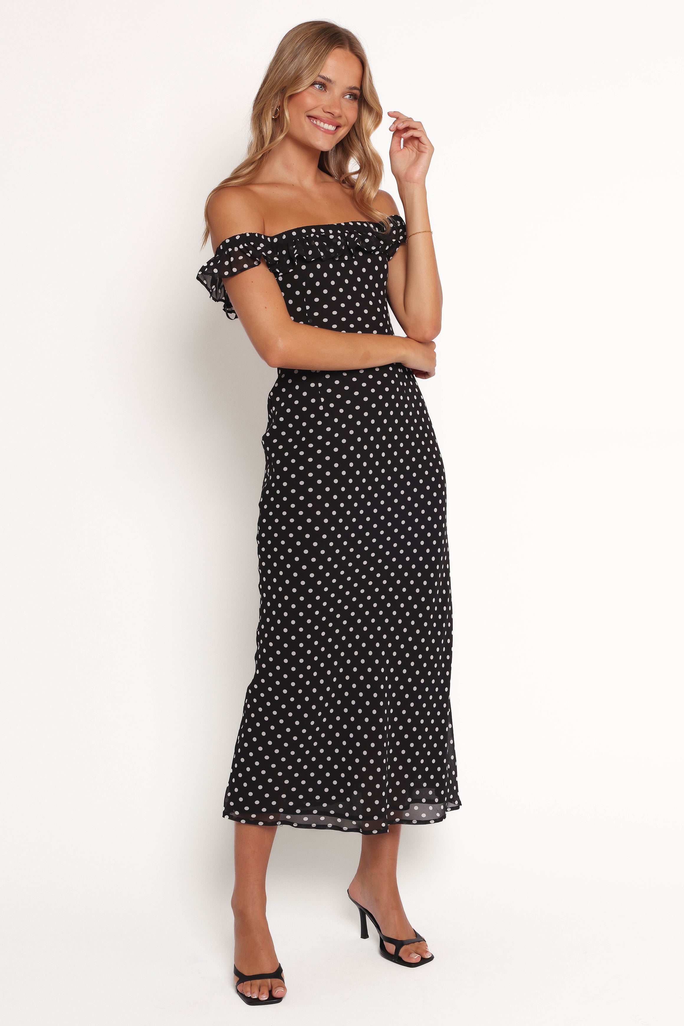 Petal and Pup USA DRESSES Layana Midi Dress - Black/White