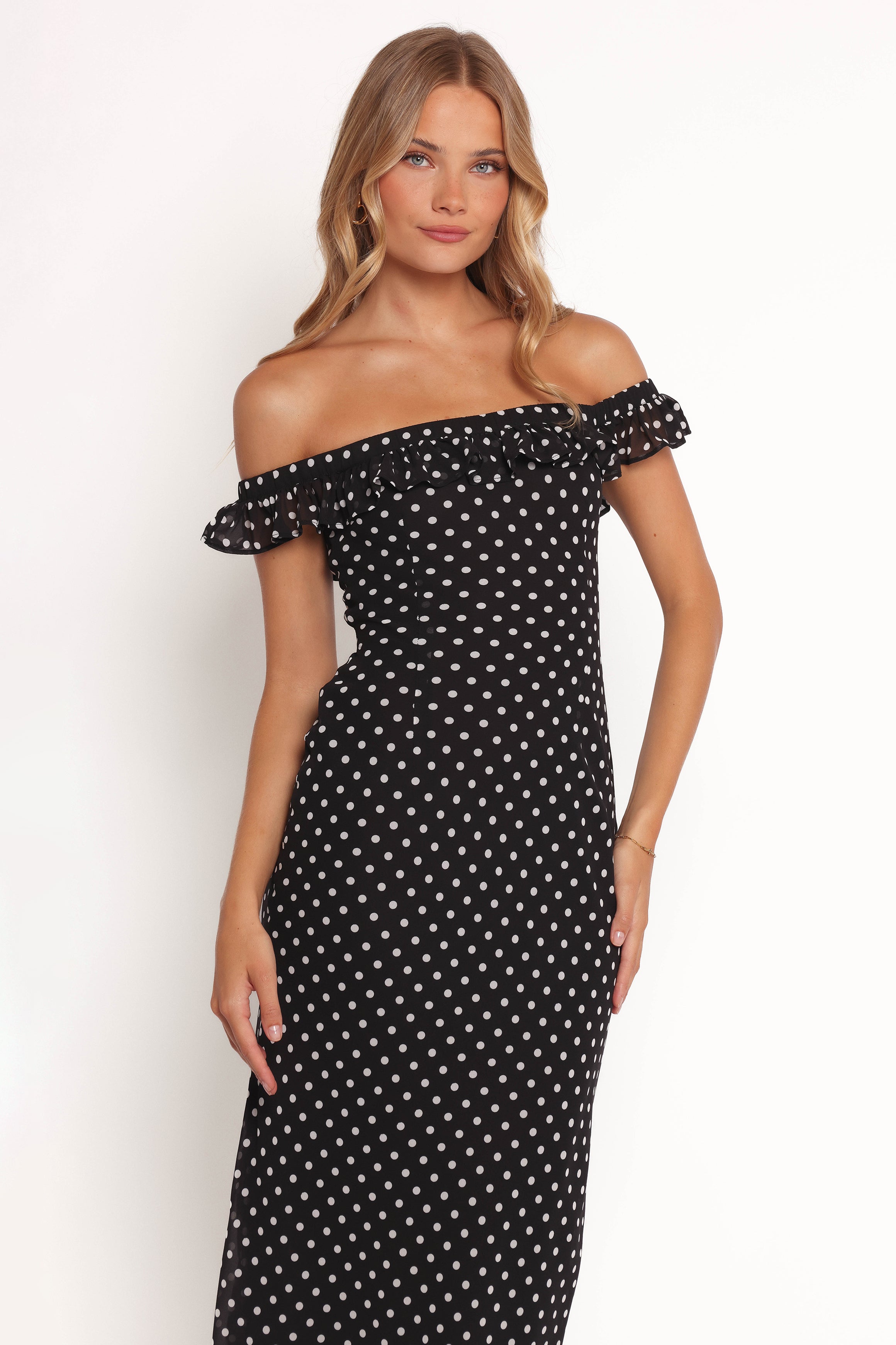 Petal and Pup USA DRESSES Layana Midi Dress - Black/White