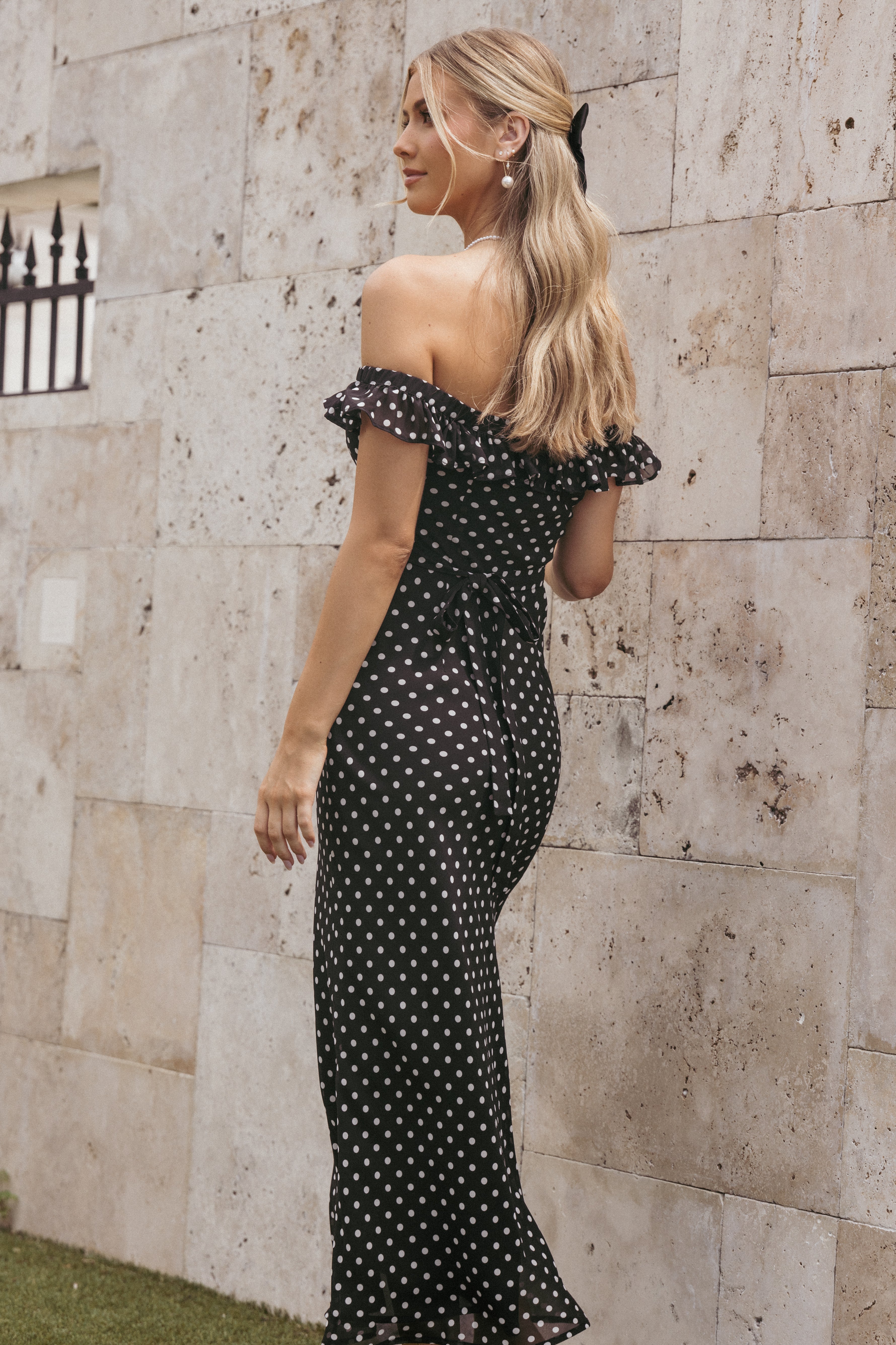 Petal and Pup USA DRESSES Layana Midi Dress - Black/White