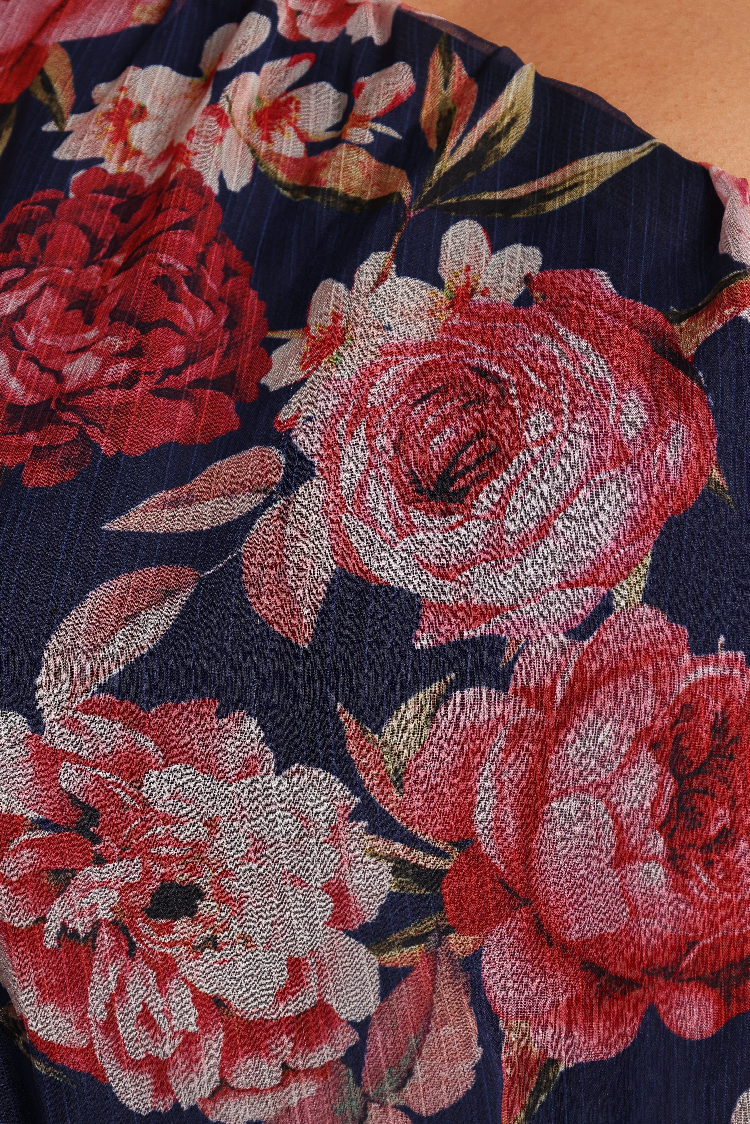 Petal and Pup USA DRESSES Layley One Shoulder Maxi Dress - Navy Floral