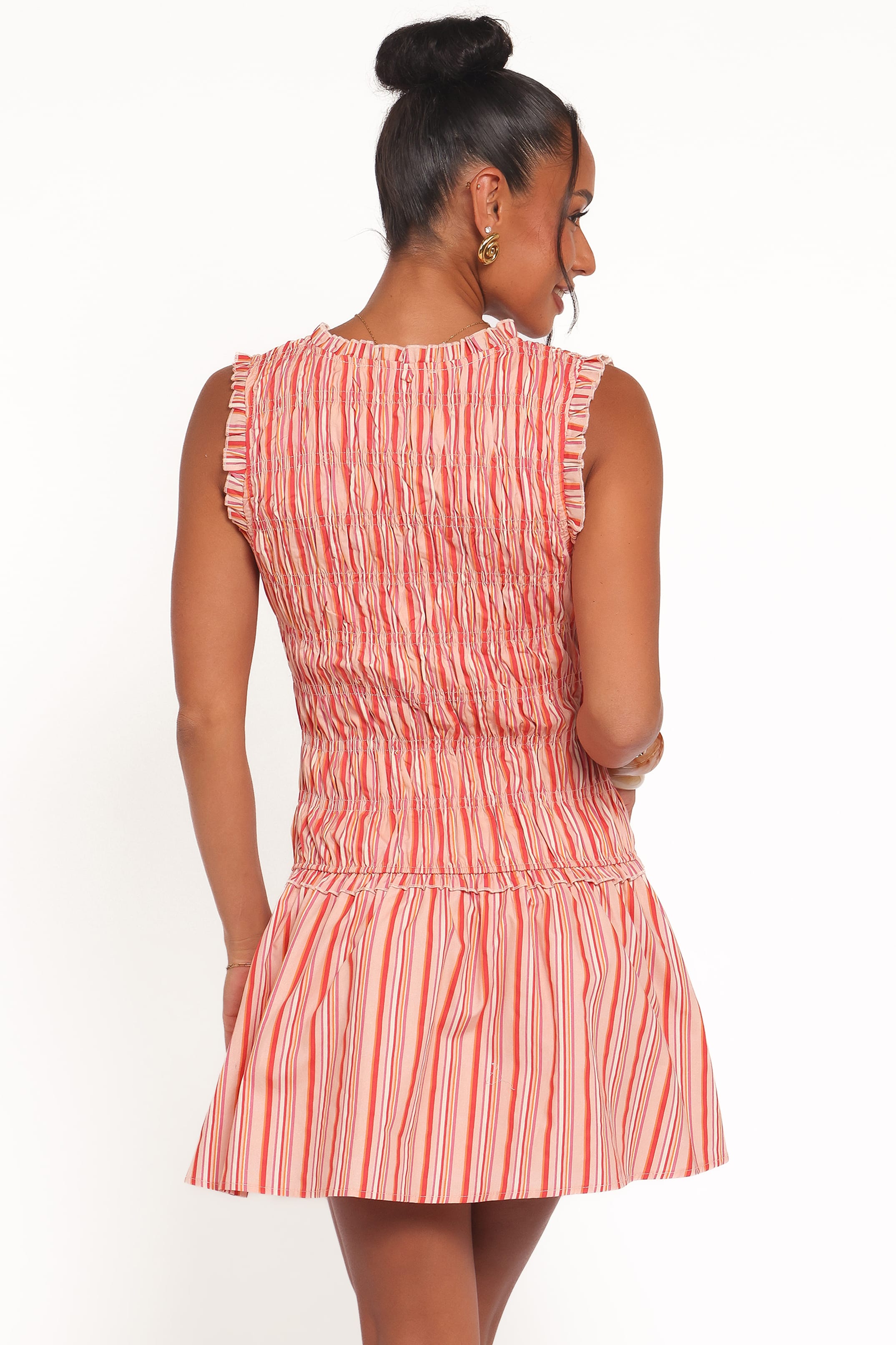 Petal and Pup USA DRESSES Leabrook Mini Dress - Peach Stripe