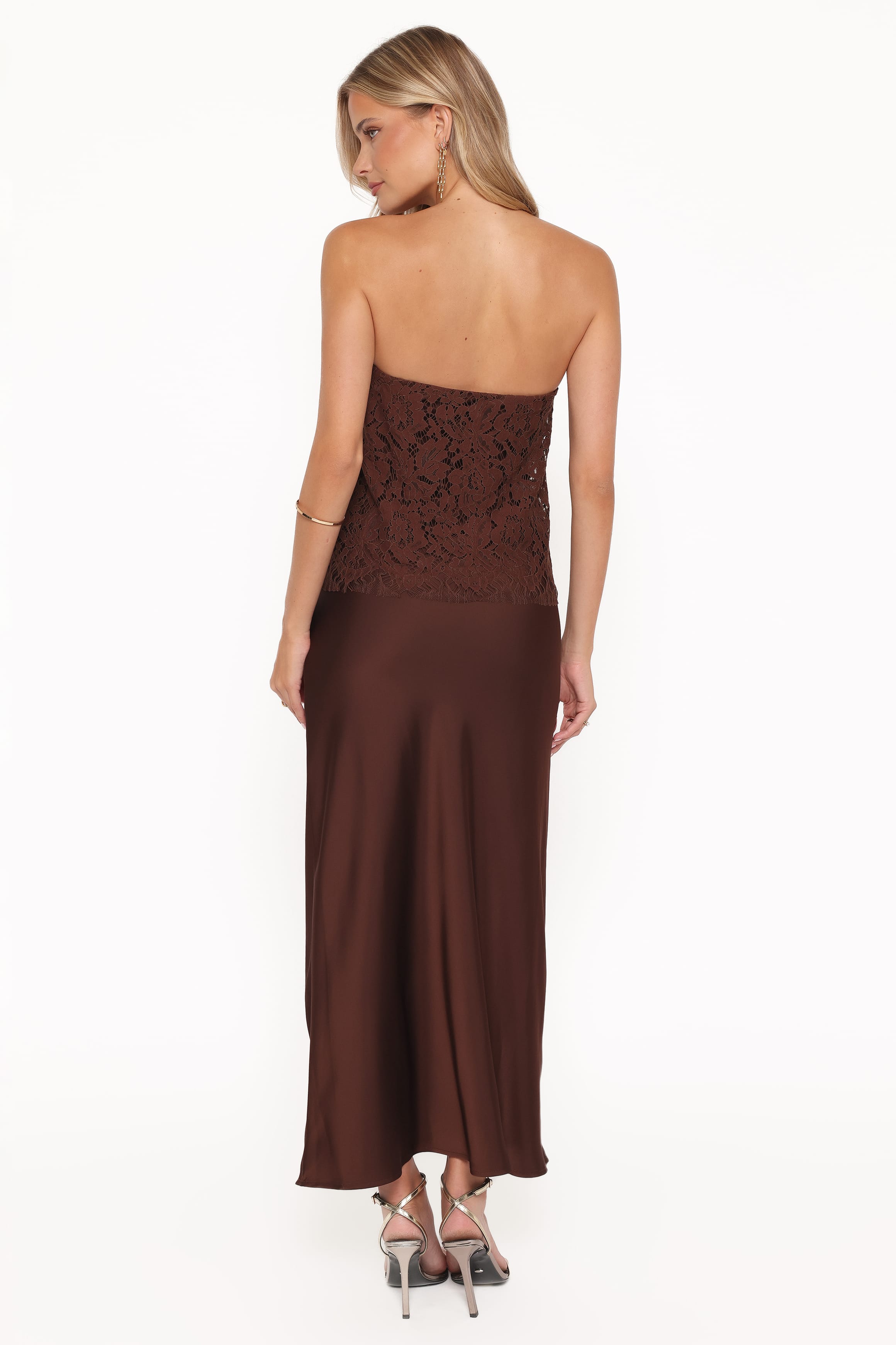 Petal and Pup USA DRESSES Lelita Strapless Maxi Dress - Brown