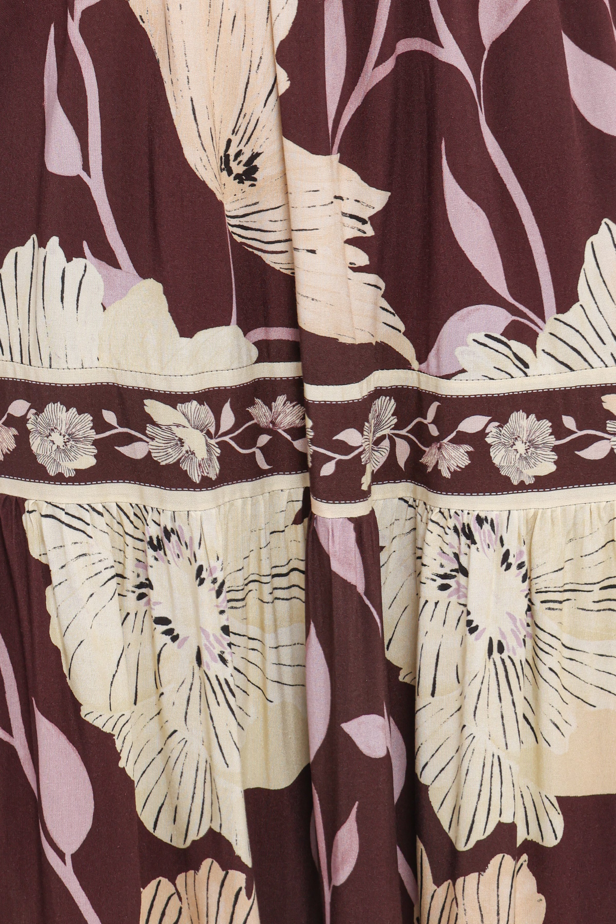 Petal and Pup USA DRESSES Leonor Maxi Dress - Yellow Brown Floral