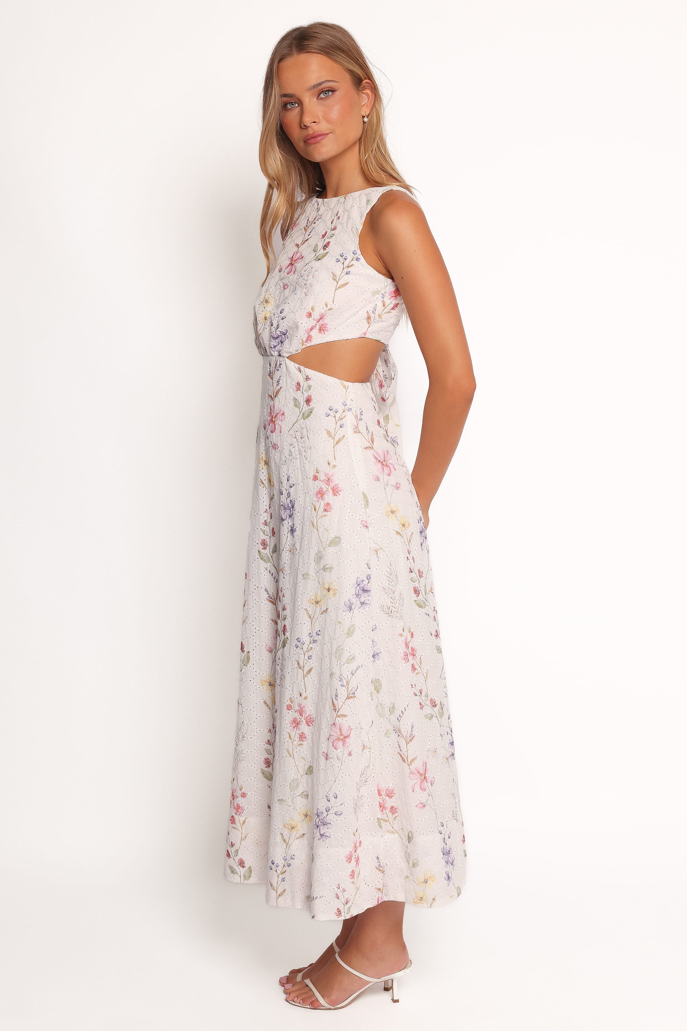 Petal and Pup USA DRESSES Levin Midi Dress - White Floral (Hold for Rack)