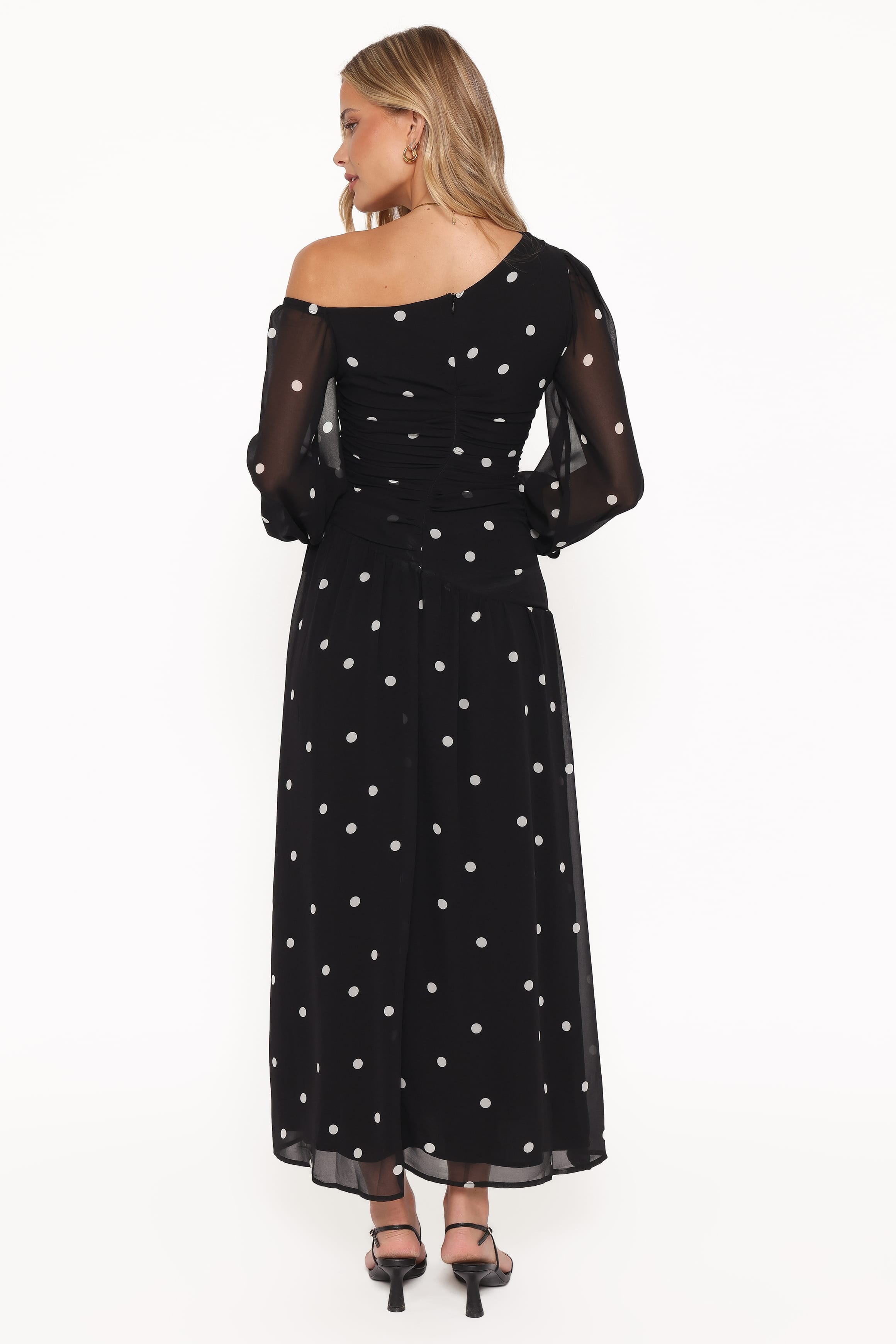 Petal and Pup USA DRESSES Levine Maxi Dress - Black Polka Dot