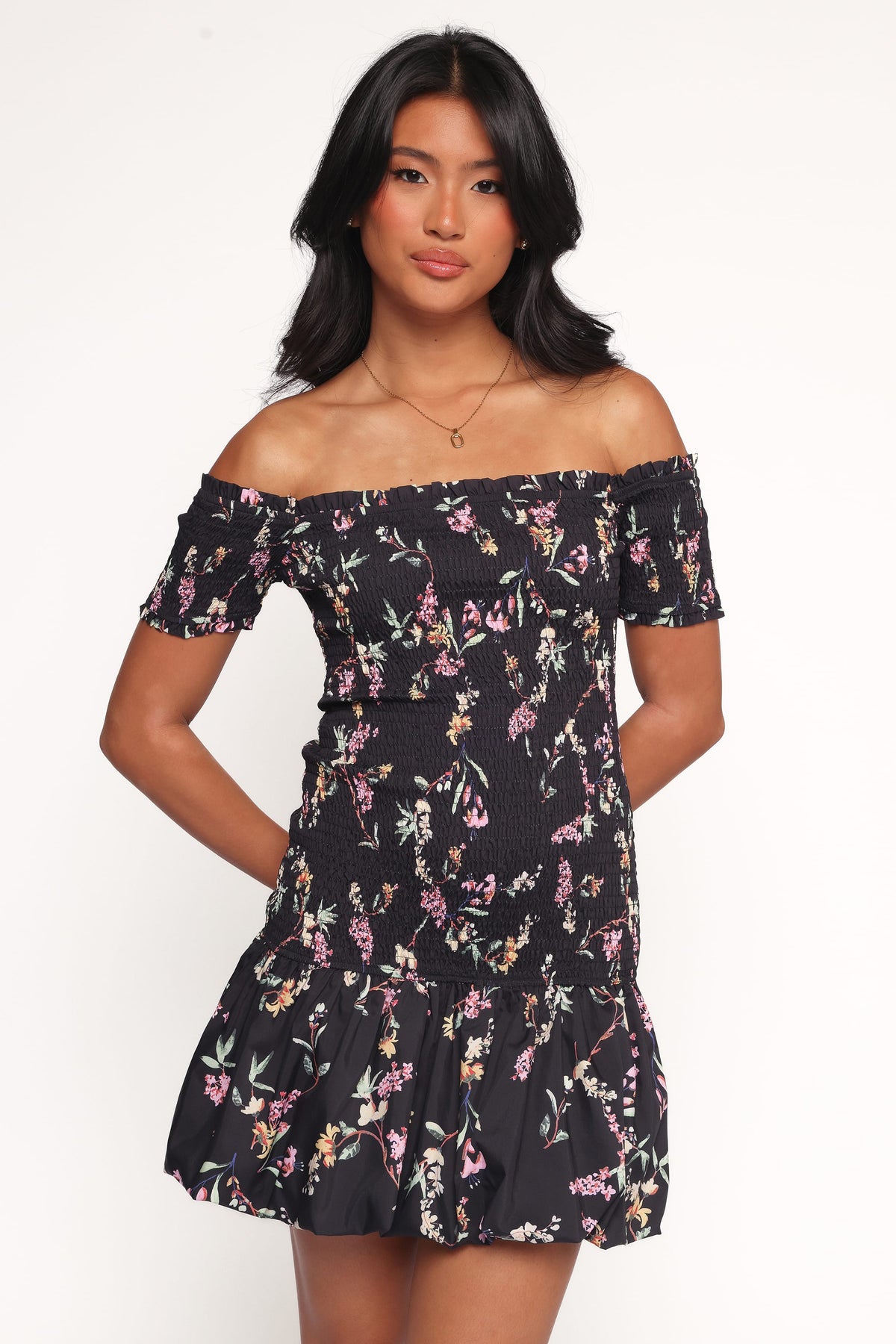 Petal and Pup USA DRESSES Lewis Mini Dress - Black Floral (Hold for Rack)