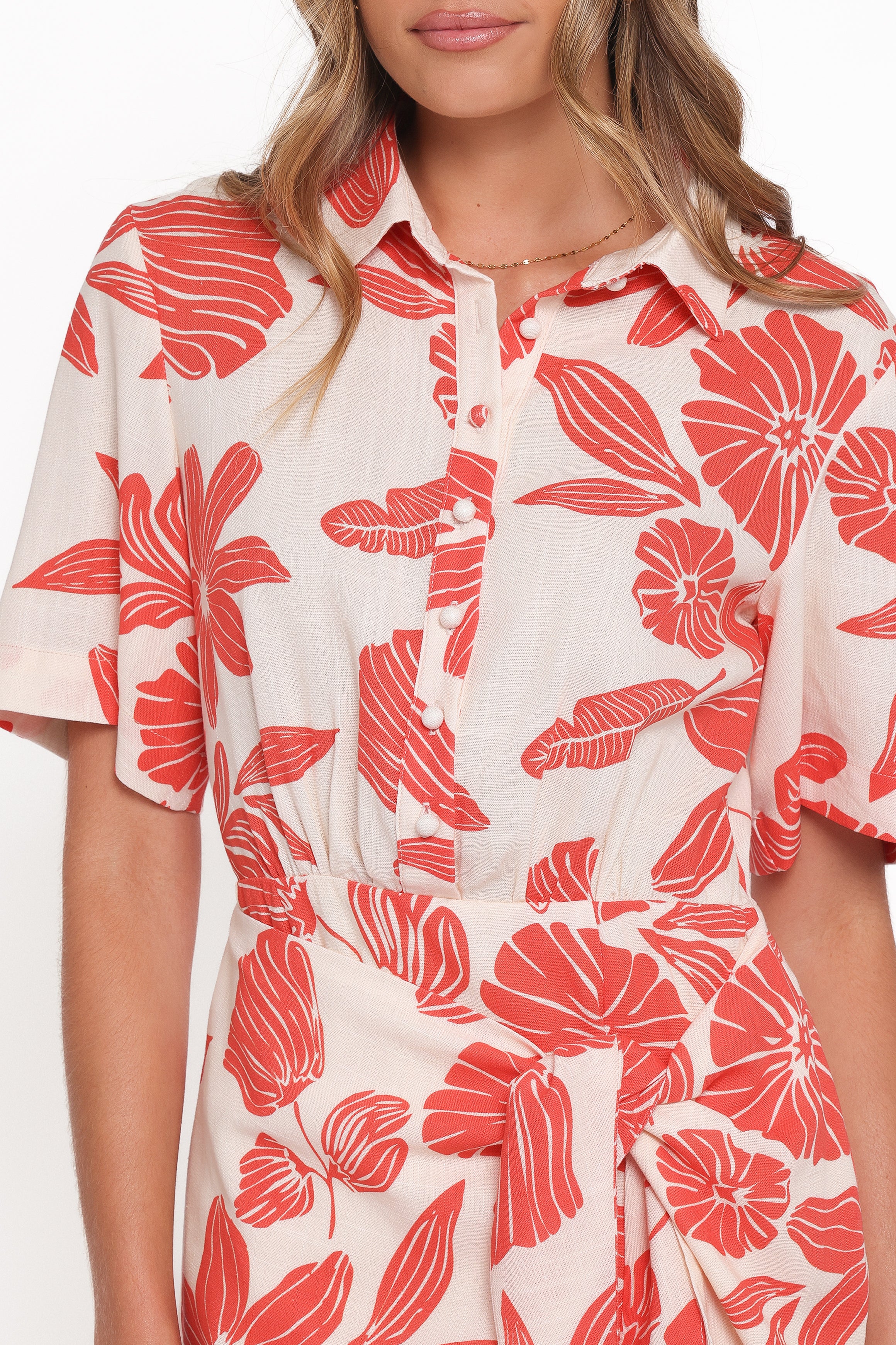 Petal and Pup USA DRESSES Leyton Mini Dress - Red Floral